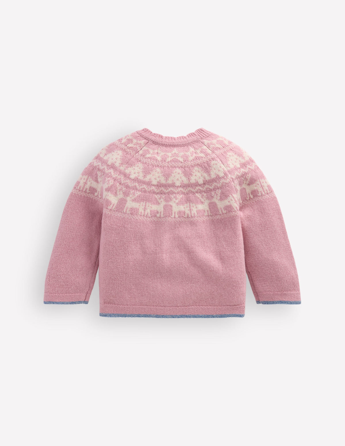 Fair Isle Cardigan-Vintage Pink Marl Festive - Image 2