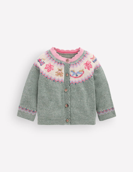Fair Isle Cardigan-Csarite Green Polar Post