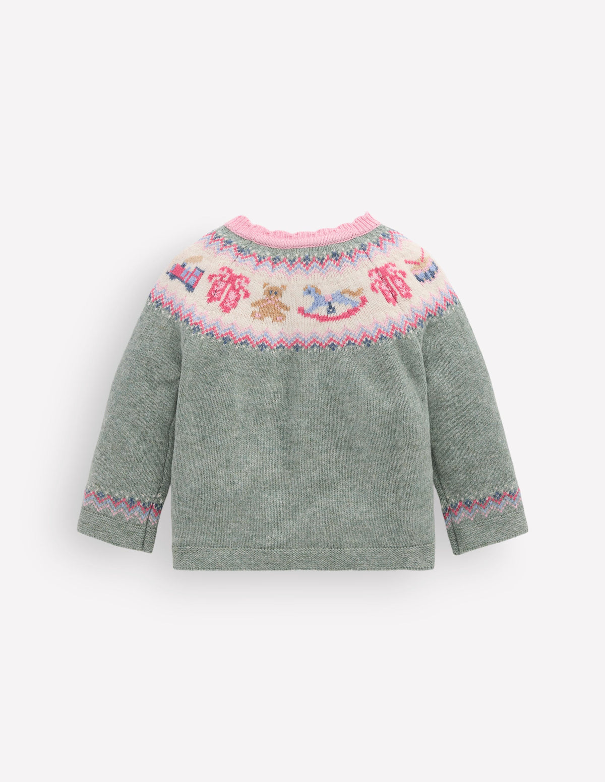 Fair Isle Cardigan-Csarite Green Polar Post - Image 3