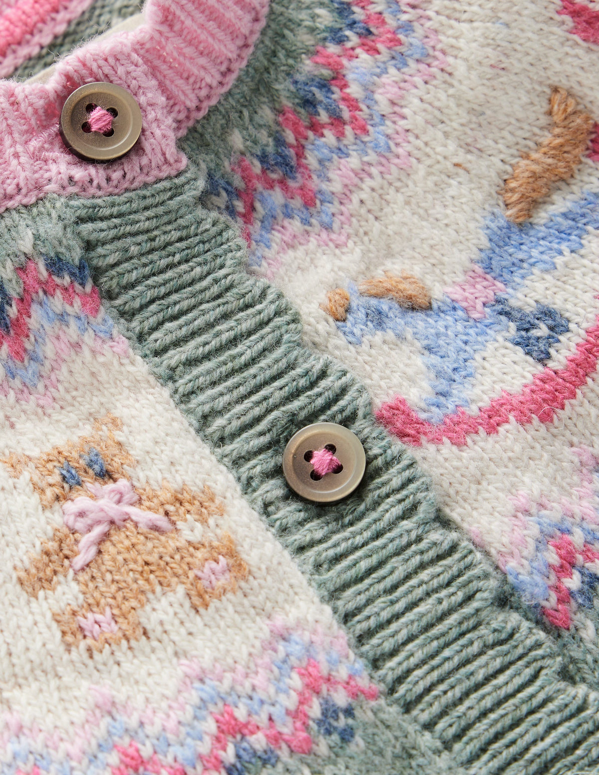 Fair Isle Cardigan-Csarite Green Polar Post - Image 2