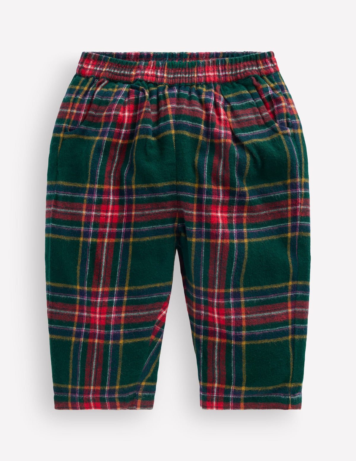 Woven Pull-on Trousers-Green/Red Check-1