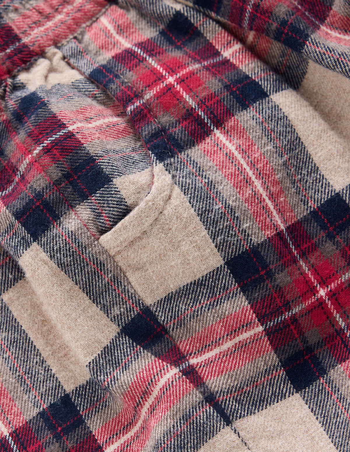 Woven Pull-on Trousers-Oatmeal Check-2