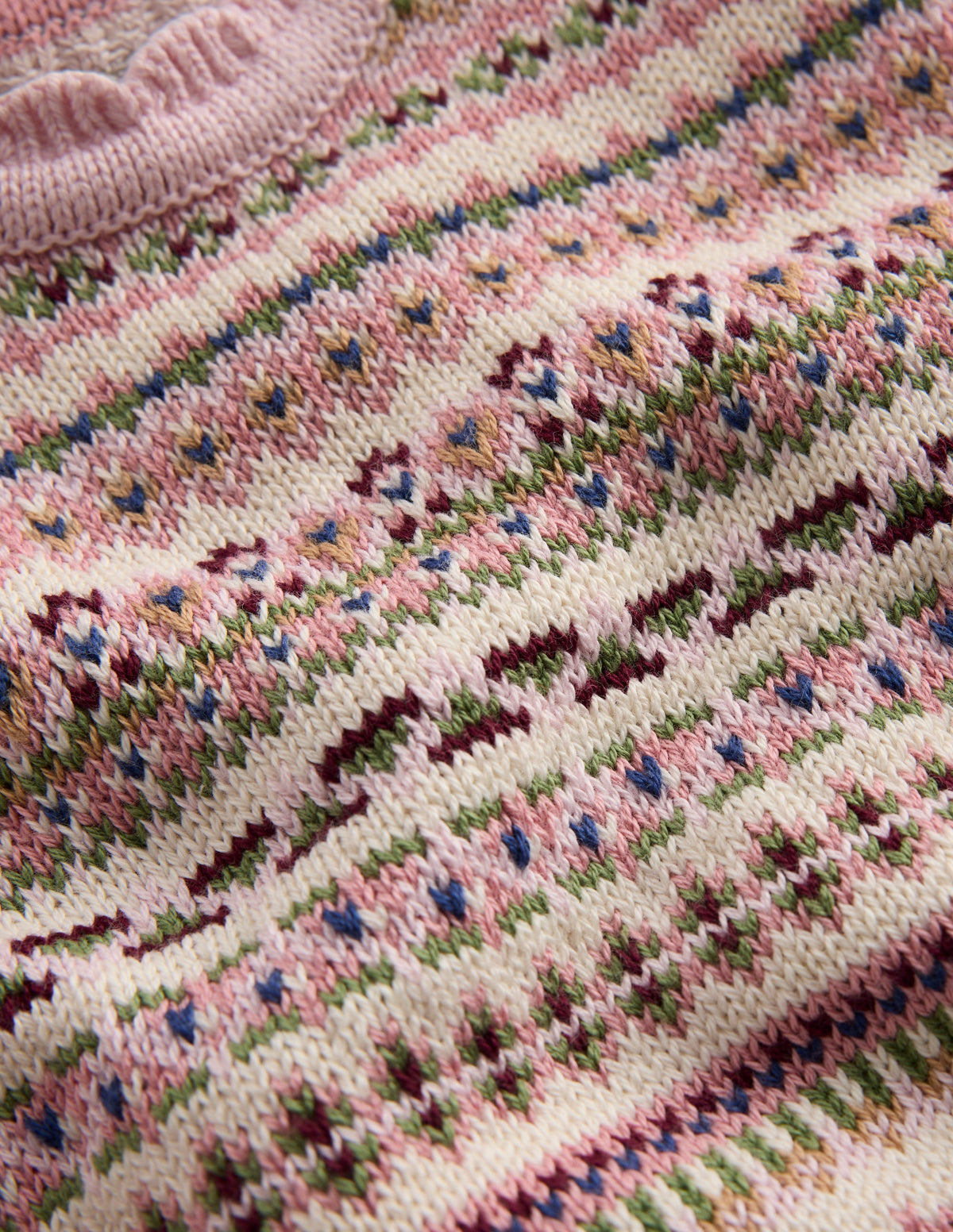 Fair Isle Knitted Jumper Set-Pink Heather - Image 6