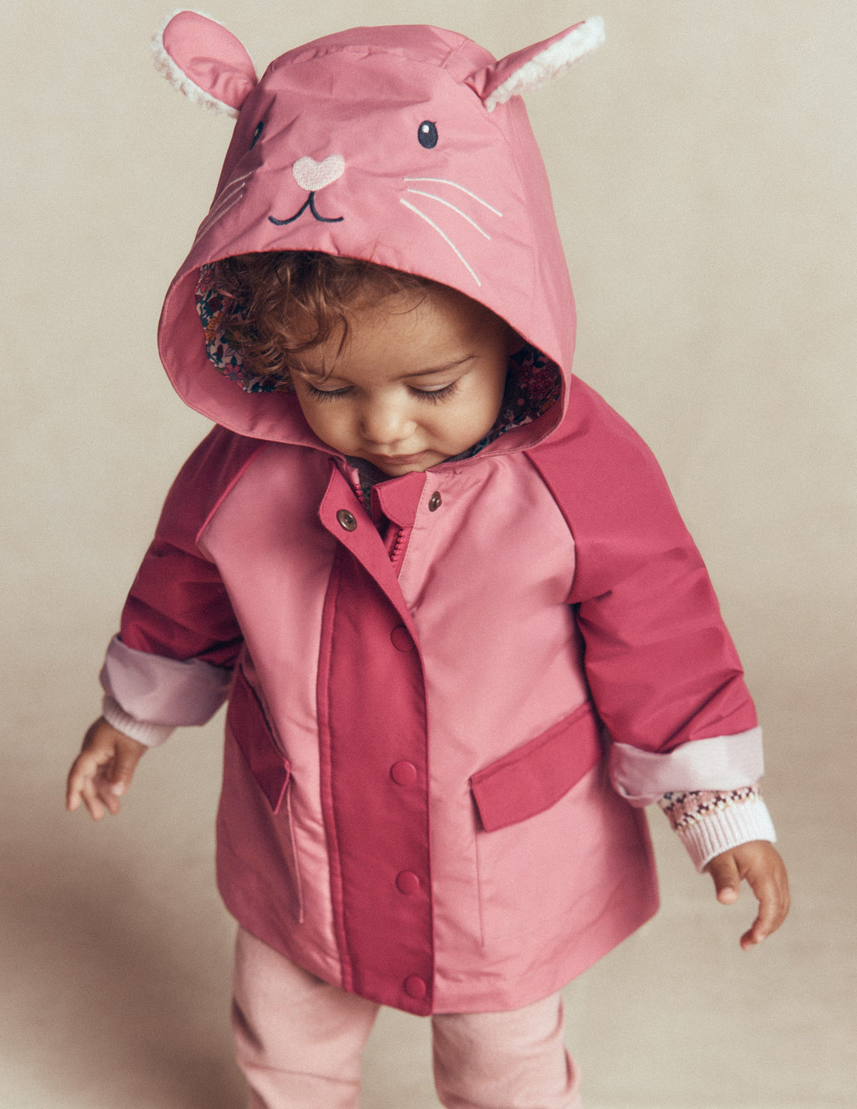 3-in-1 Shower Resistant Coat-Vintage Rose Bunny-3