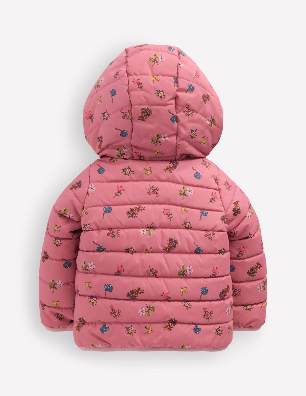 Cosy Lined Puffer Jacket-Pink Spaced Floral-3