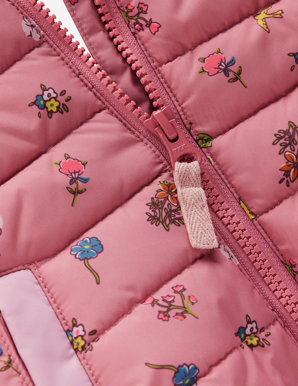 Cosy Lined Puffer Jacket-Pink Spaced Floral - Image 4