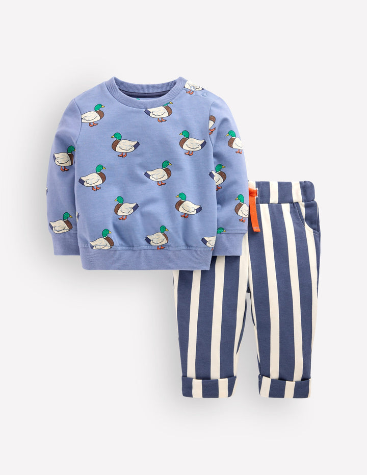 Striped Sweatshirt Play Set-French Blue Ducks