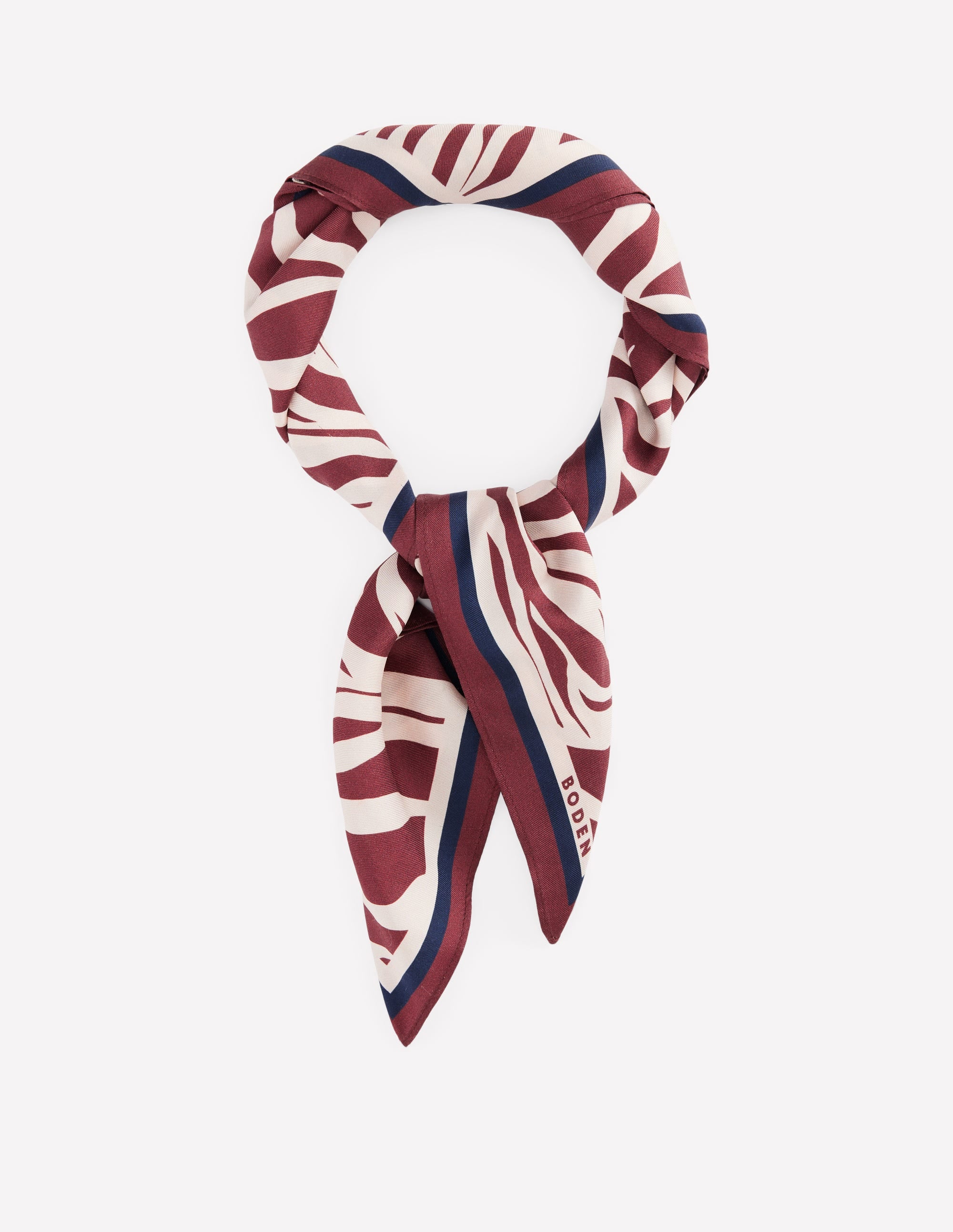 Elisabeth Silk Square Scarf-Chestnut, Zebra Swirl - Image 3