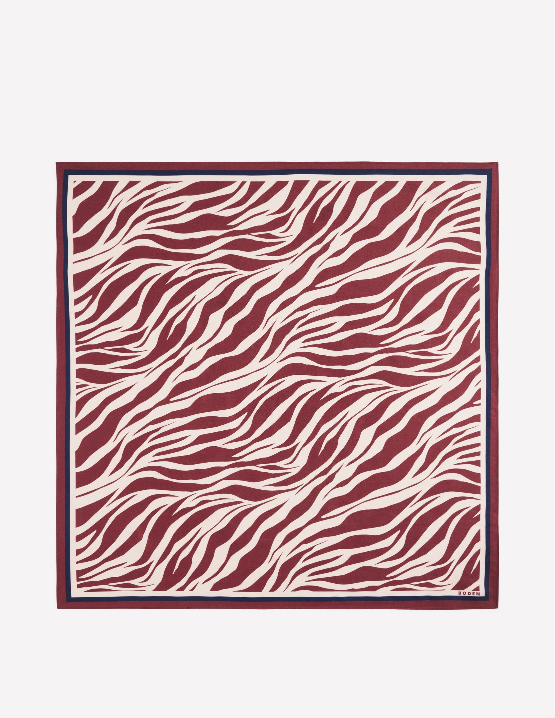 Elisabeth Silk Square Scarf-Chestnut, Zebra Swirl-5