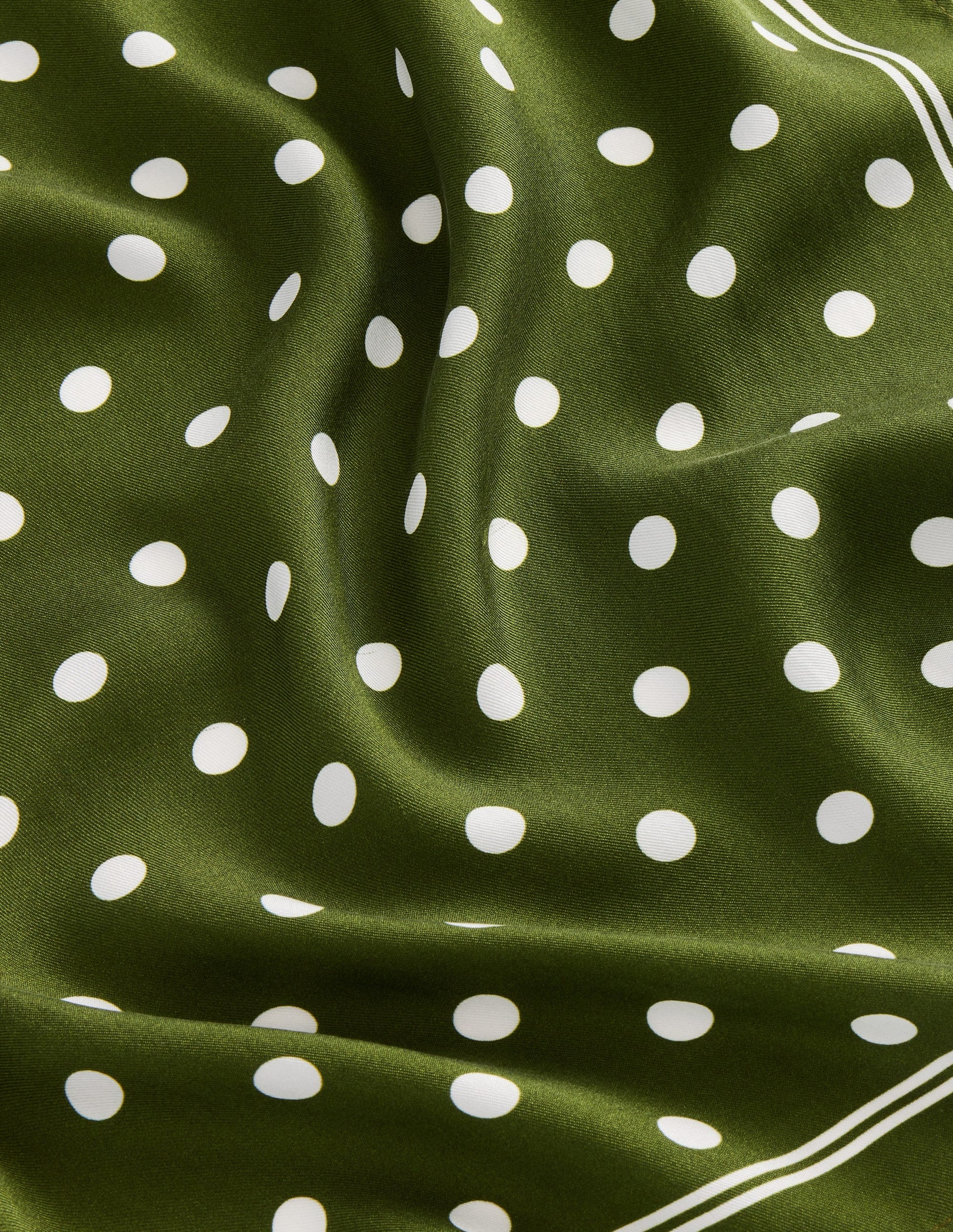 Elisabeth Silk Square Scarf-Chive, Spot-3