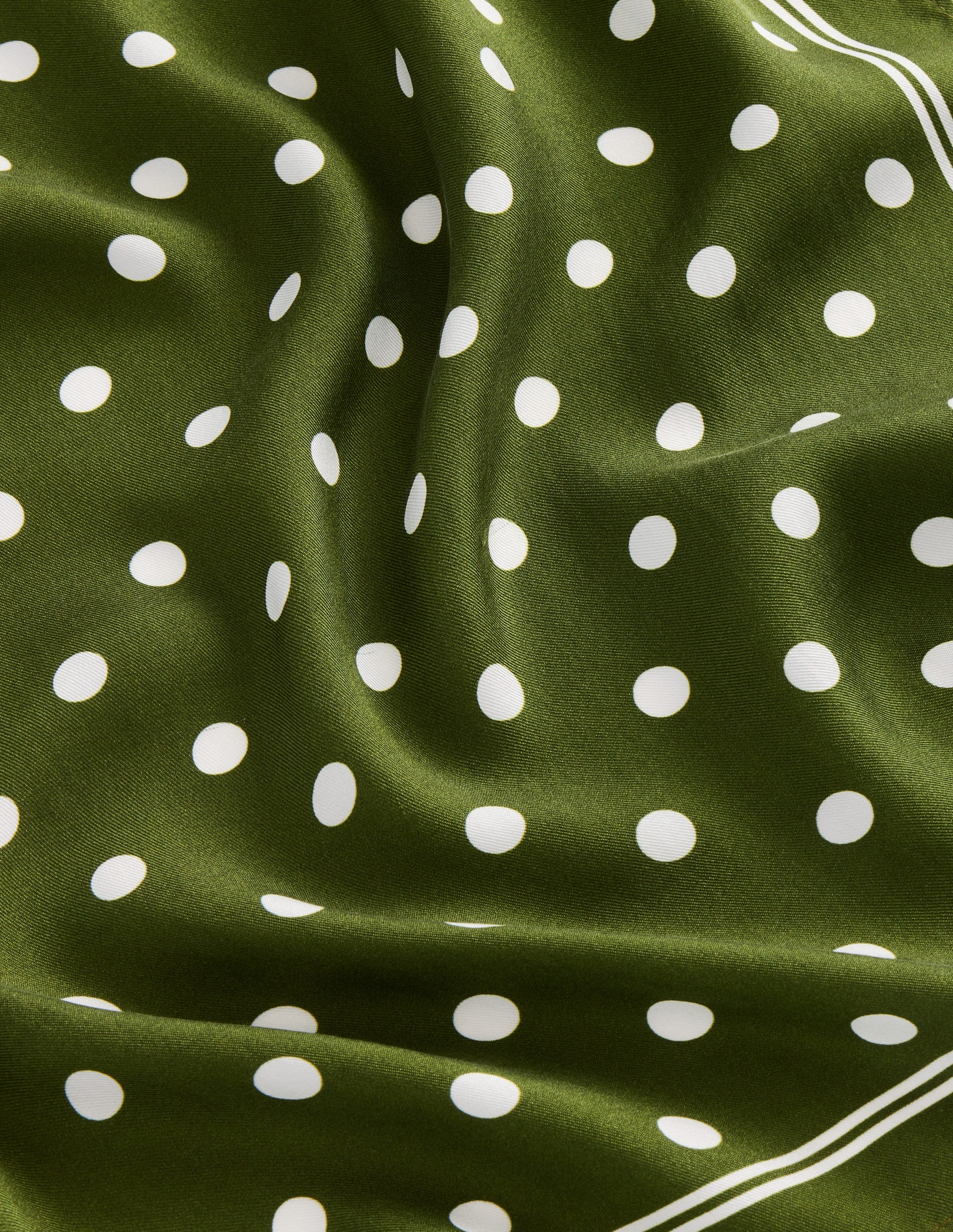 Elisabeth Silk Square Scarf-Chive, Spot - Image 3
