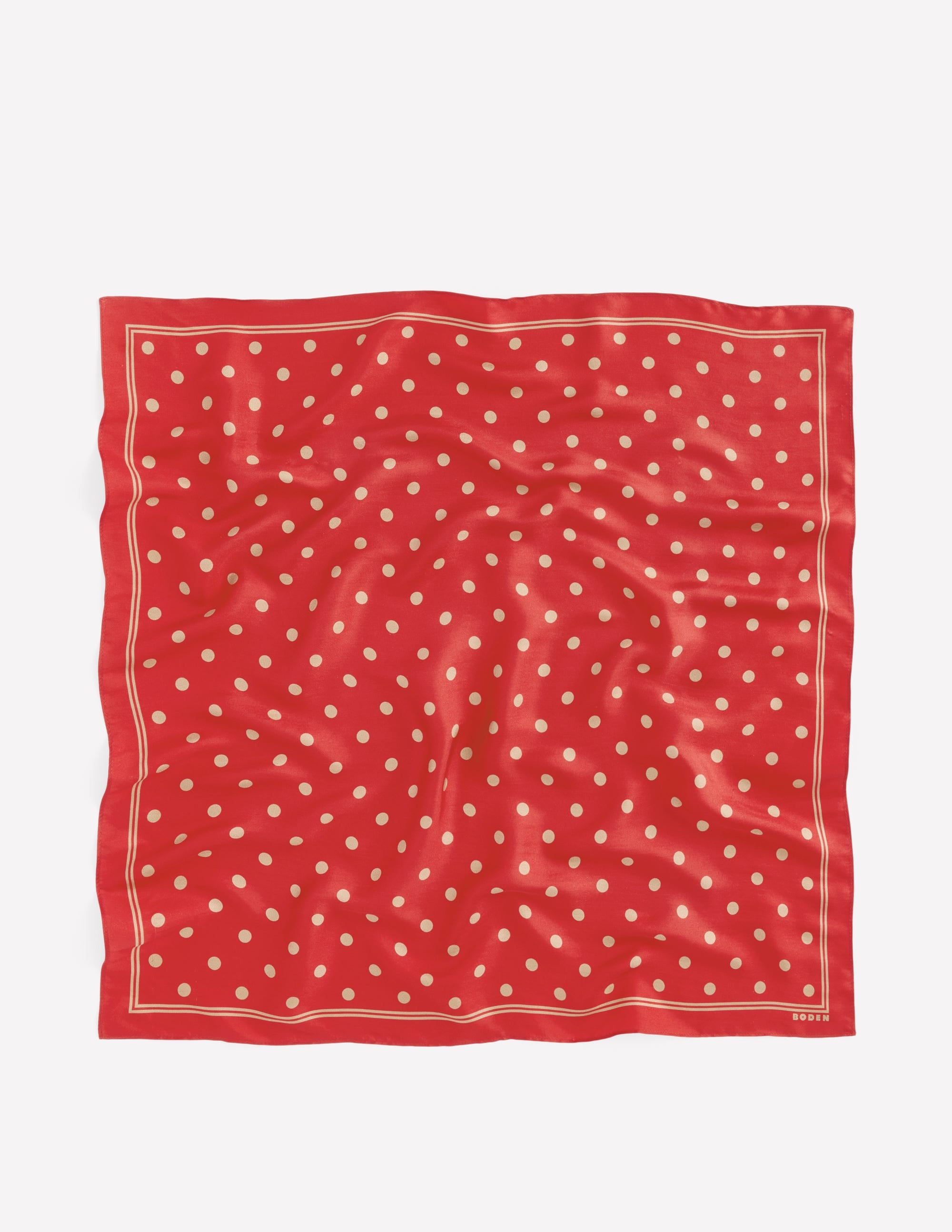 Elisabeth Silk Square Scarf-Red, Camel Spot - Image 4