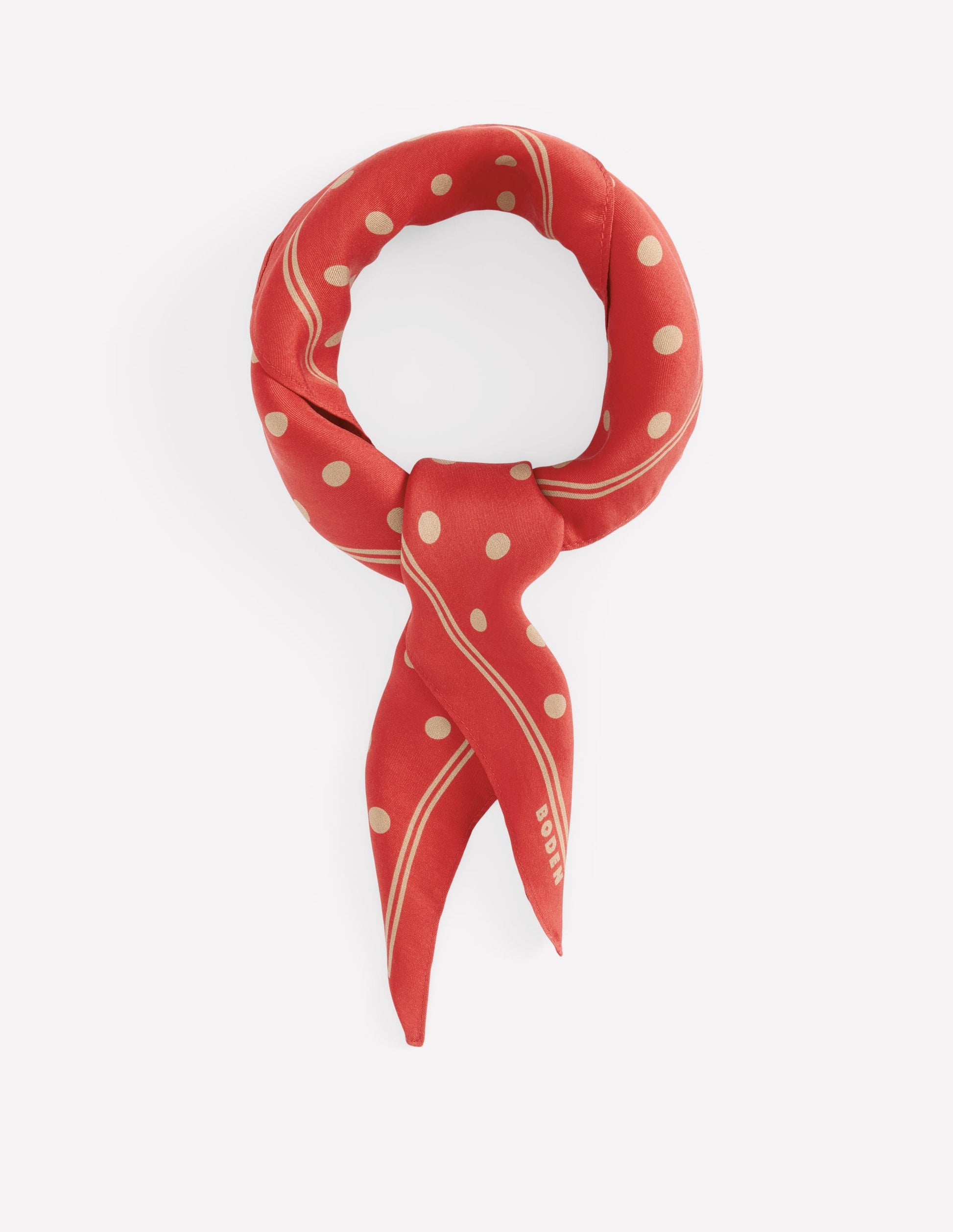 Elisabeth Silk Square Scarf-Red, Camel Spot-1