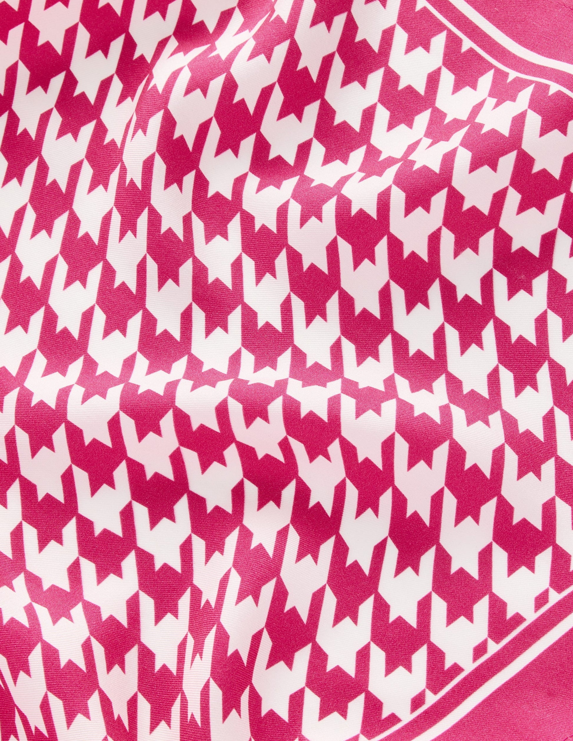 Elisabeth Silk Square Scarf-Pink Peony, Houndstooth-4