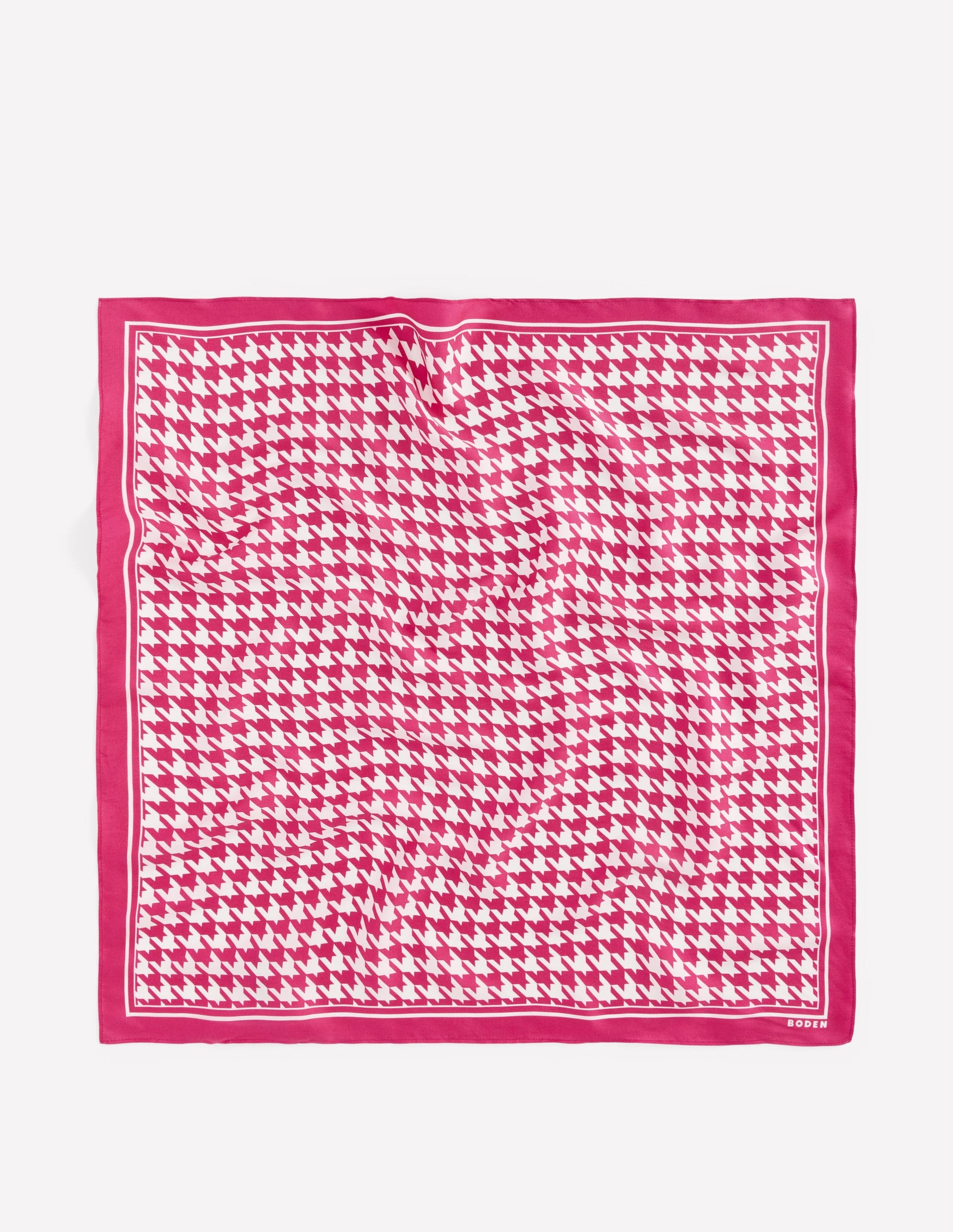 Elisabeth Silk Square Scarf-Pink Peony, Houndstooth-5