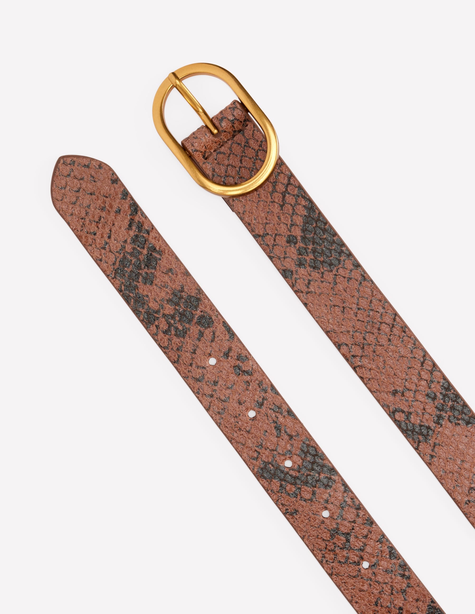Classic Leather Belt-Brown Snake Print - Image 3