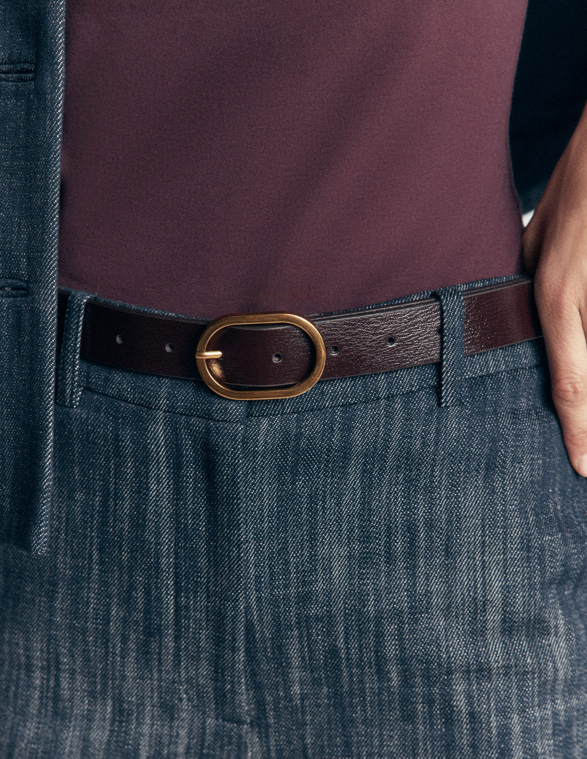 Classic Leather Belt-Oxblood - Image 1