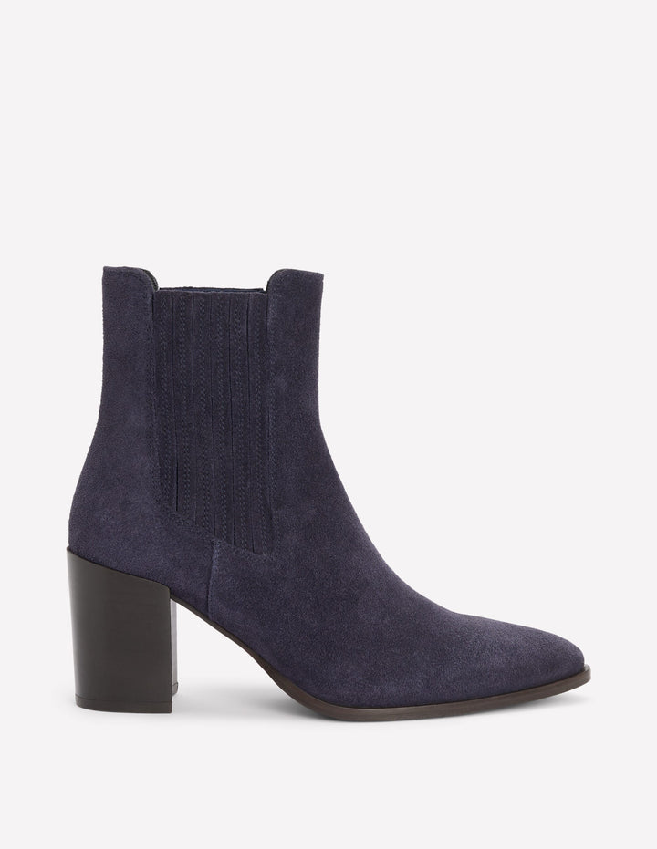 Point Casual Ankle Boots-Dark Navy