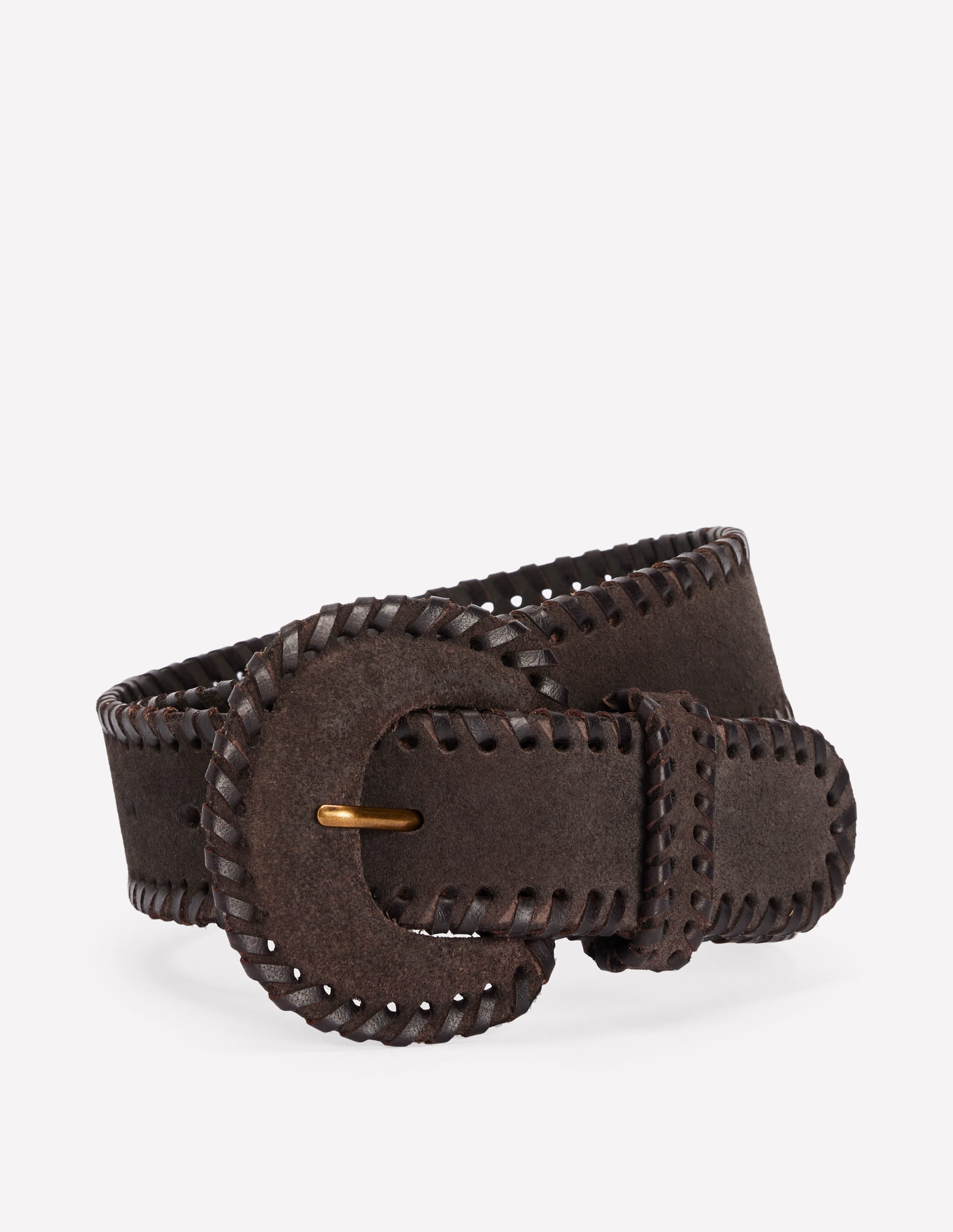 Covered Whipstitch Belt-Chocolate - Image 2