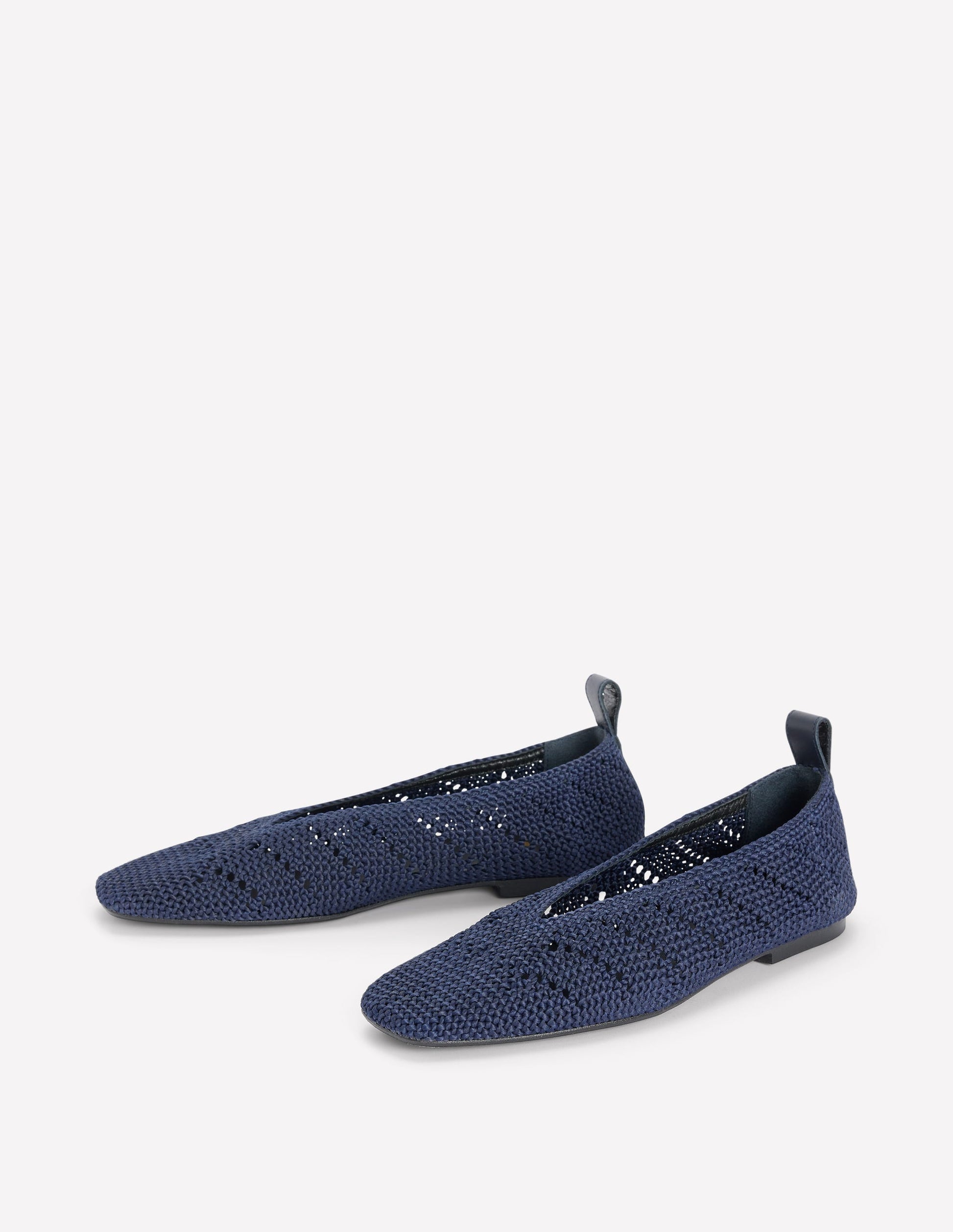 Knitted Ballet Flats-Navy-3