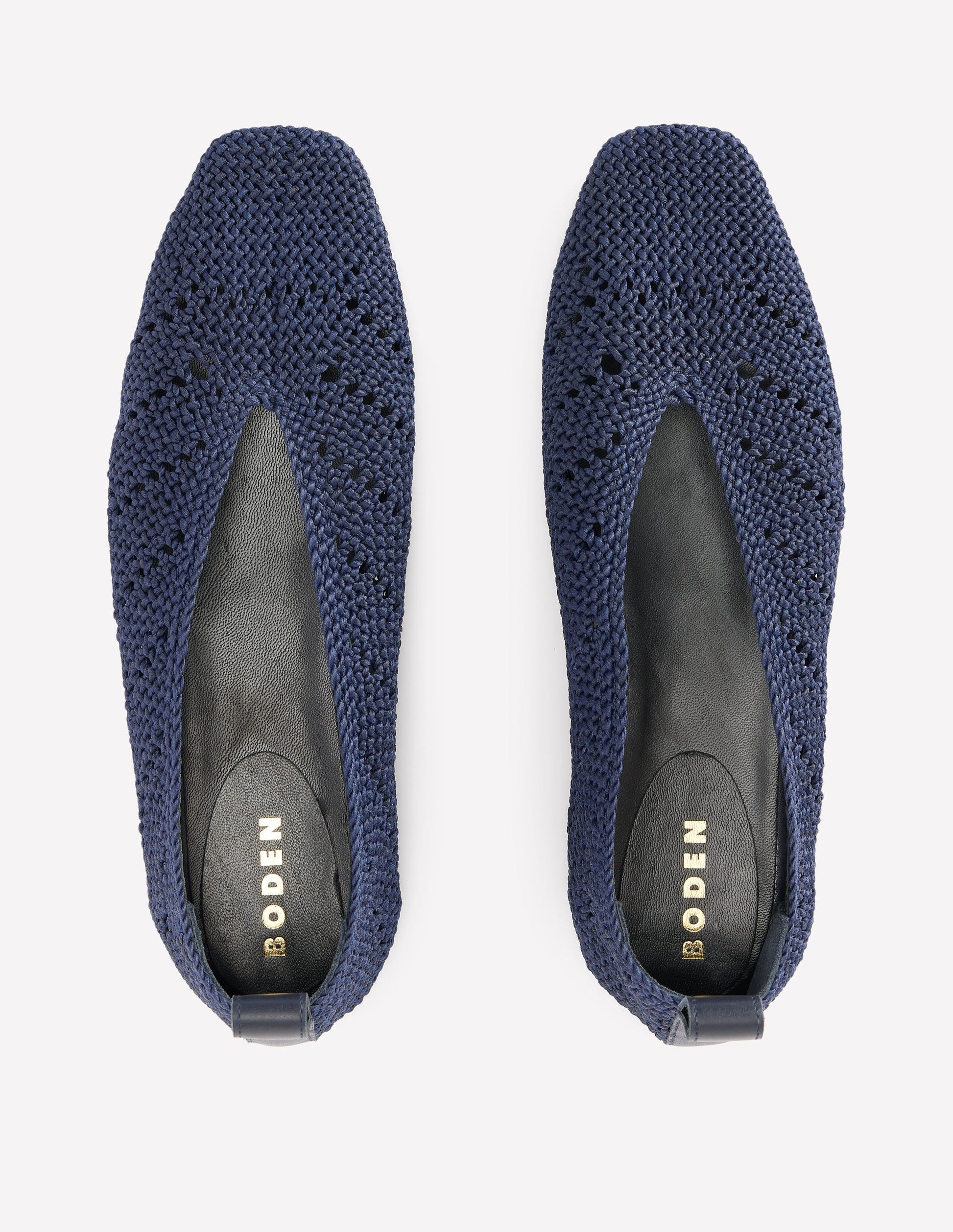 Knitted Ballet Flats-Navy-5