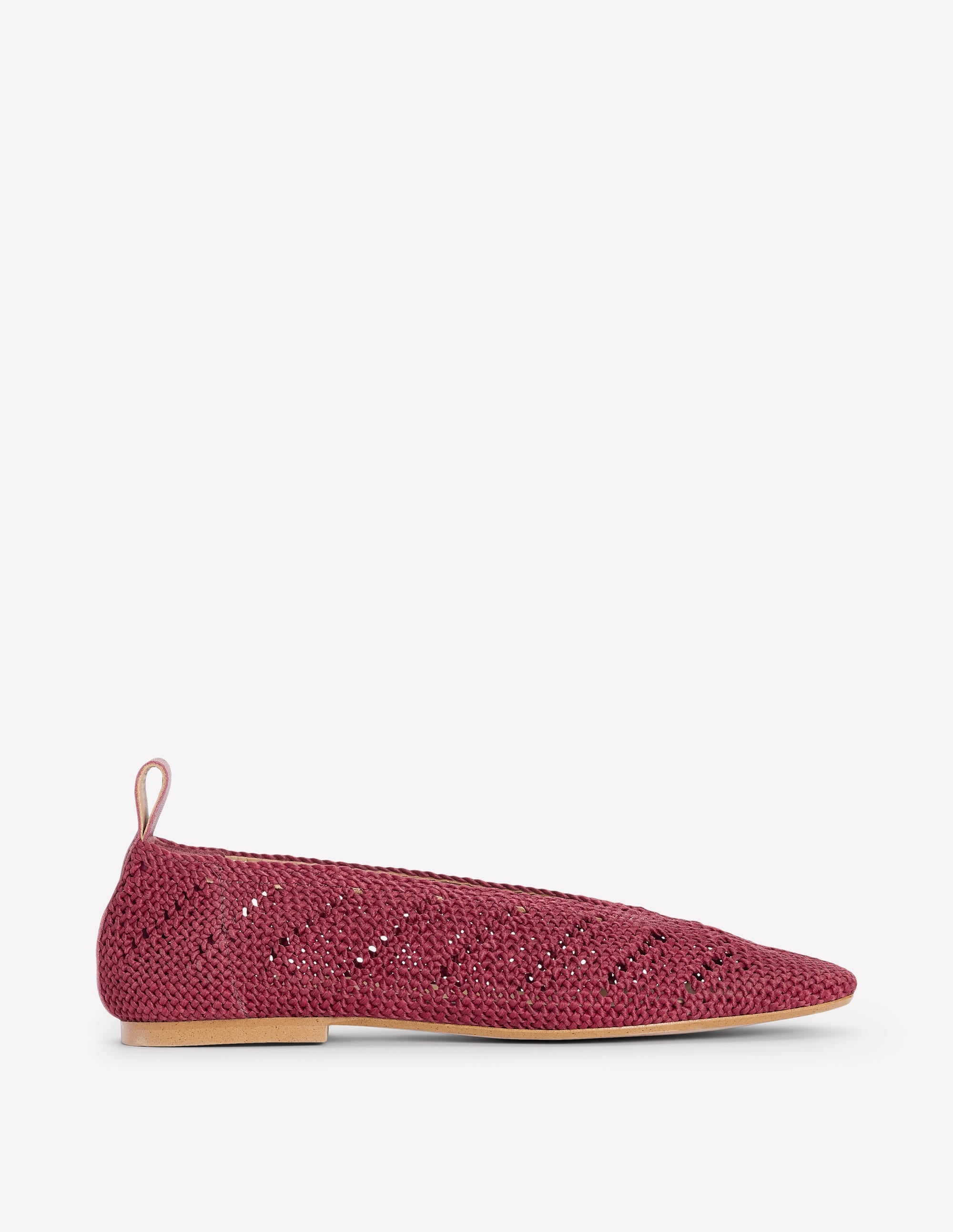 Knitted Ballet Flats-Oxblood - Image 2