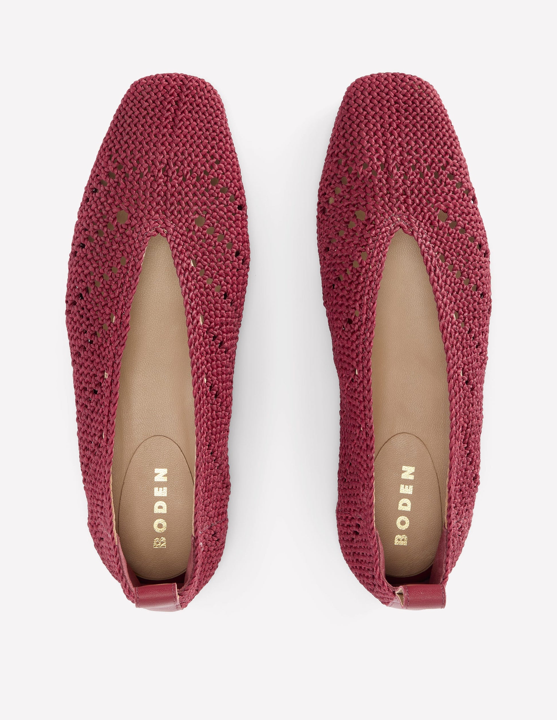 Knitted Ballet Flats-Oxblood-5