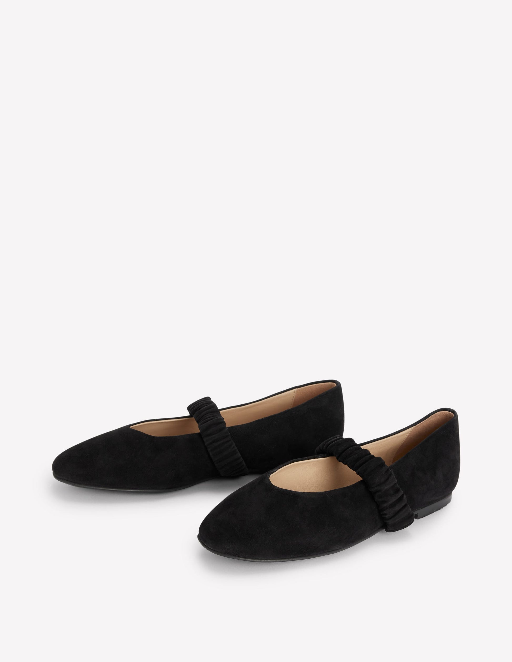 Camilla Ruched Ballet Flats-Black-3