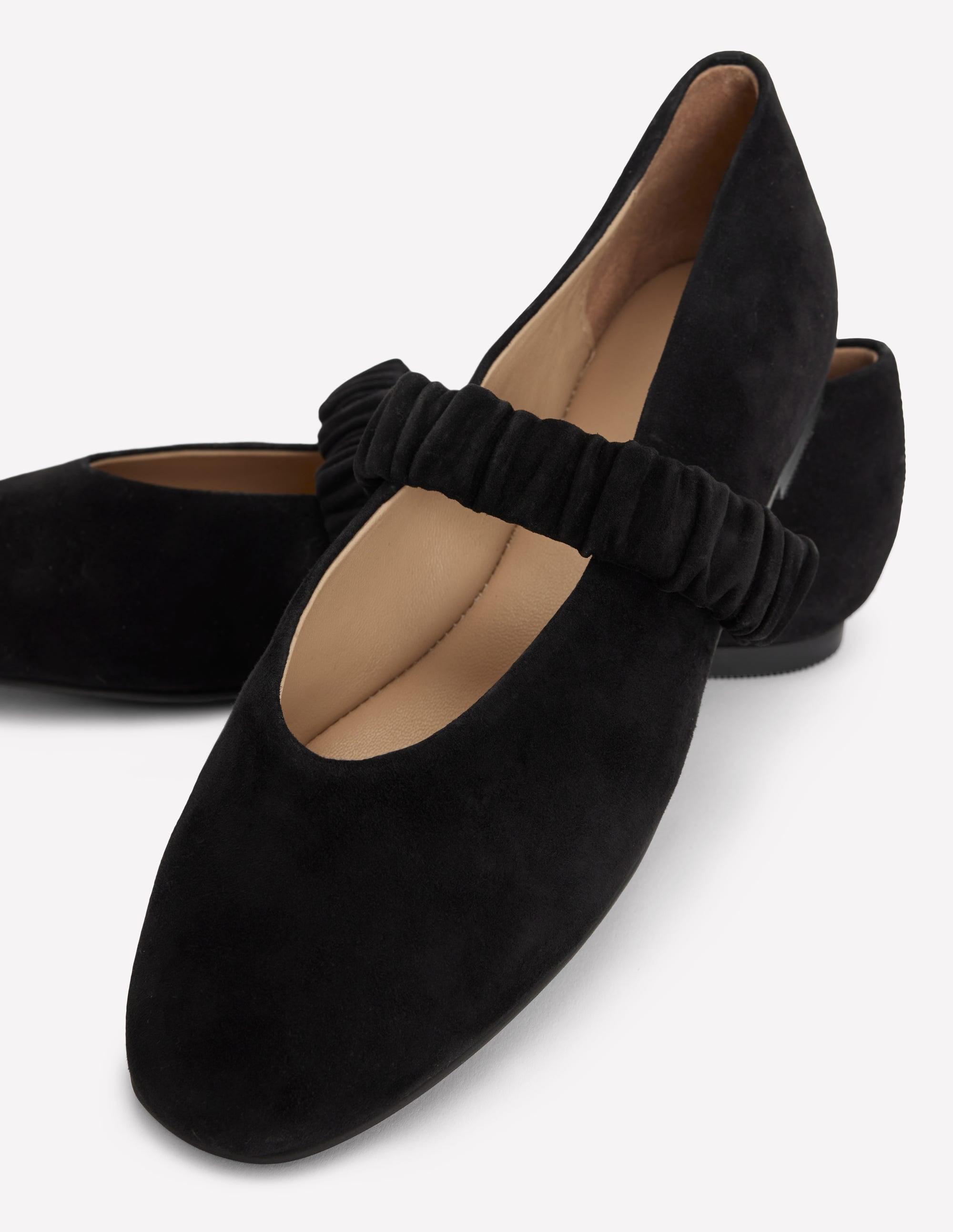 Camilla Ruched Ballet Flats-Black - Image 4
