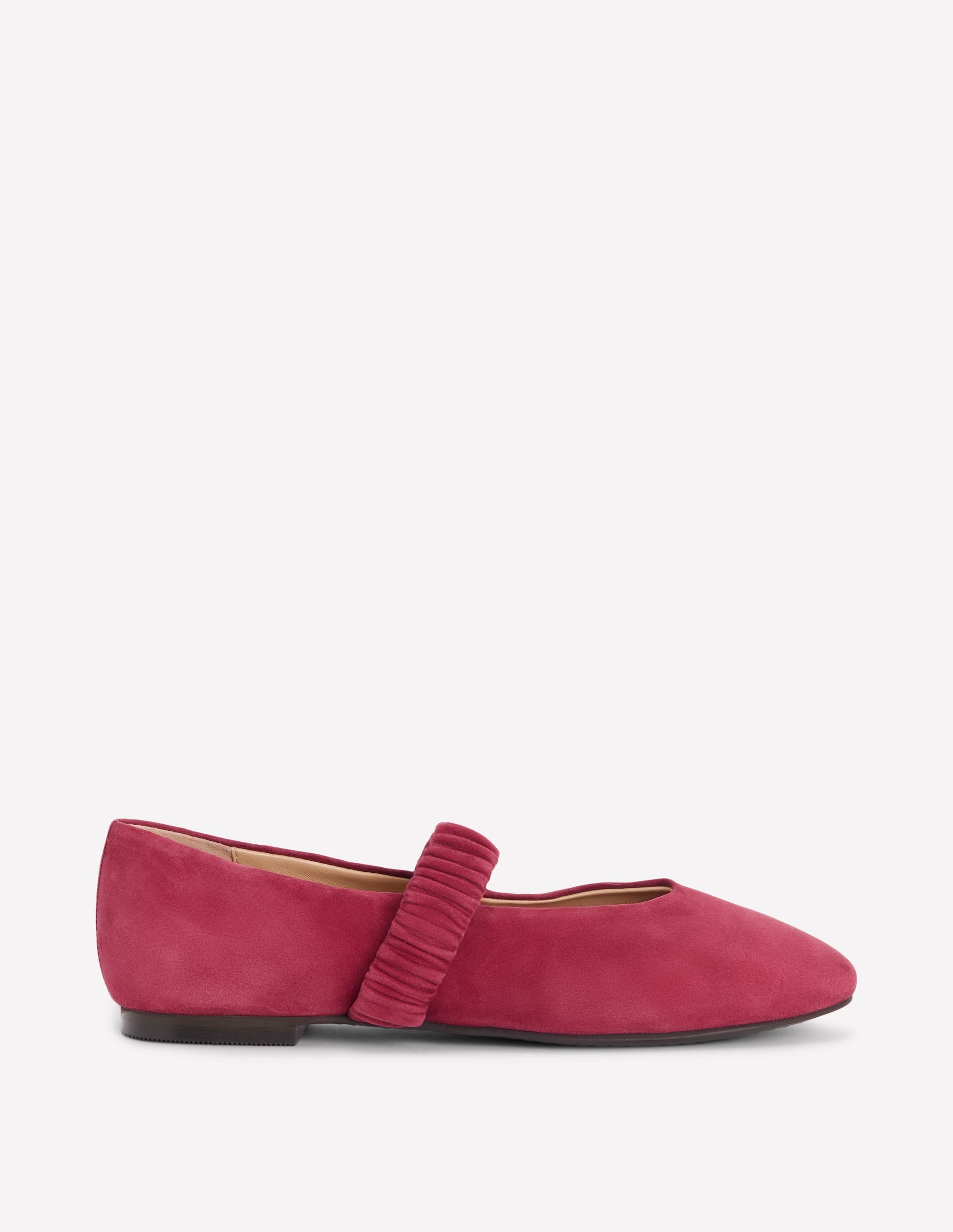 Camilla Ruched Ballet Flats-Wine - Image 1