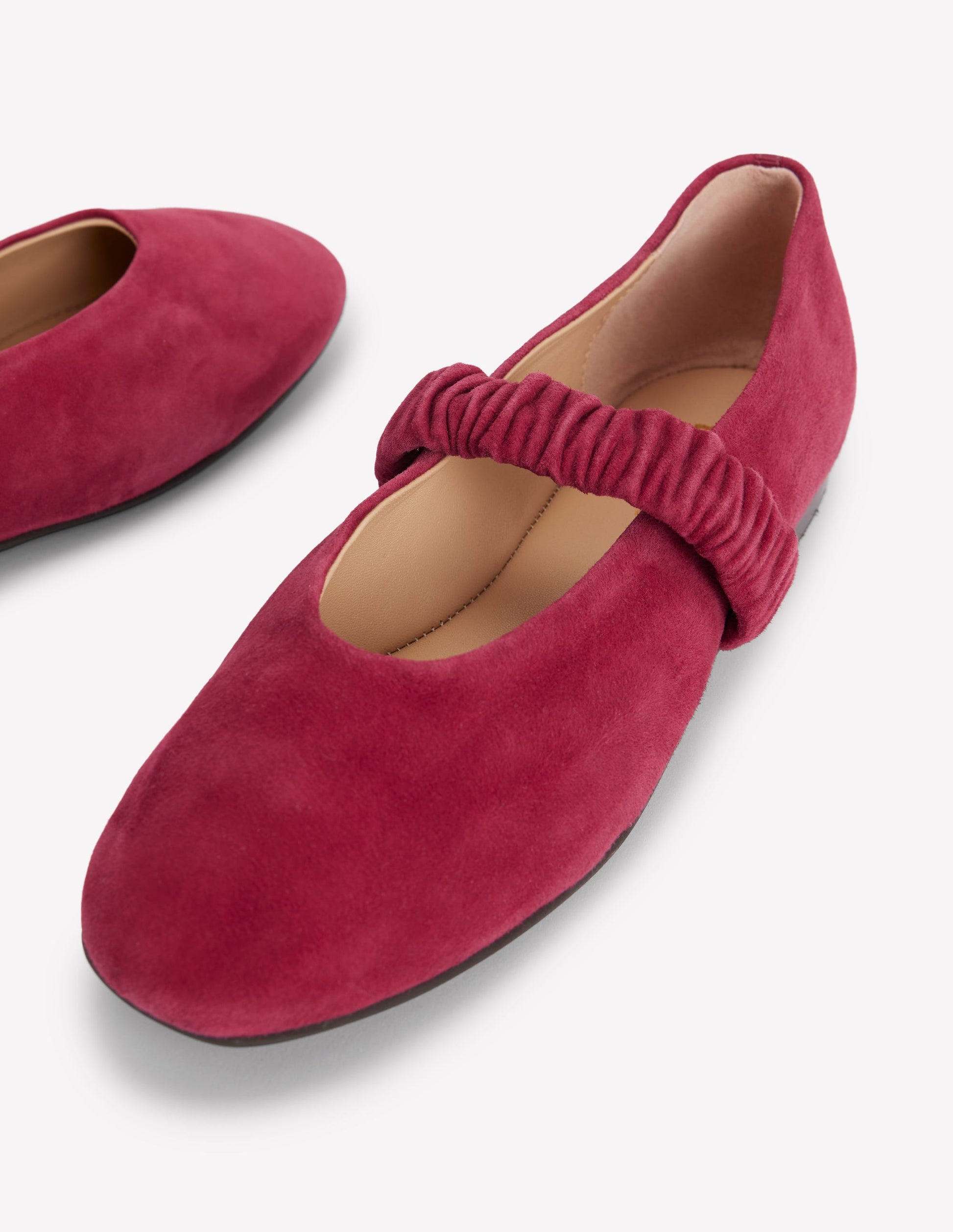 Camilla Ruched Ballet Flats-Wine-4