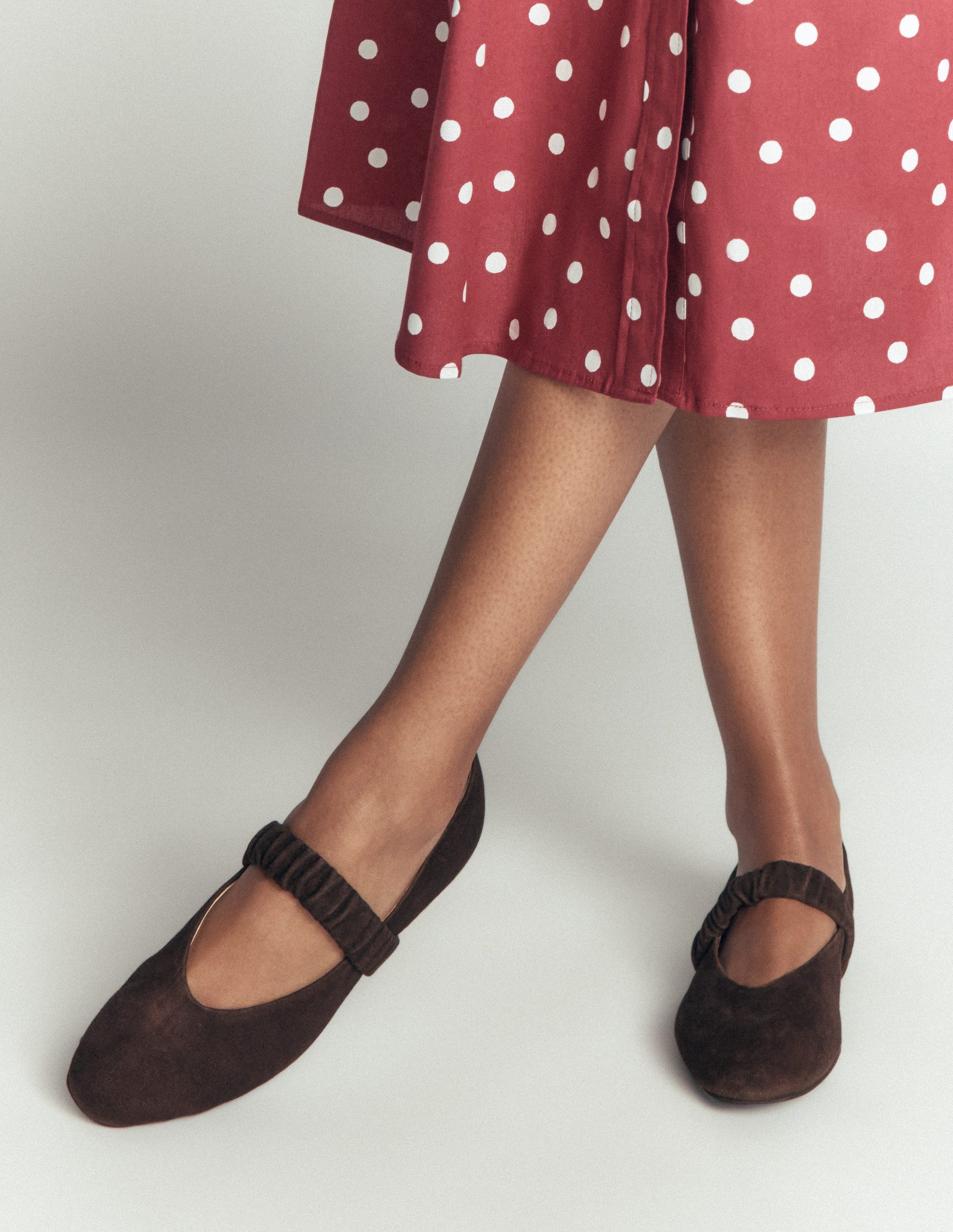 Camilla Ruched Ballet Flats-Bitter Chocolate-2