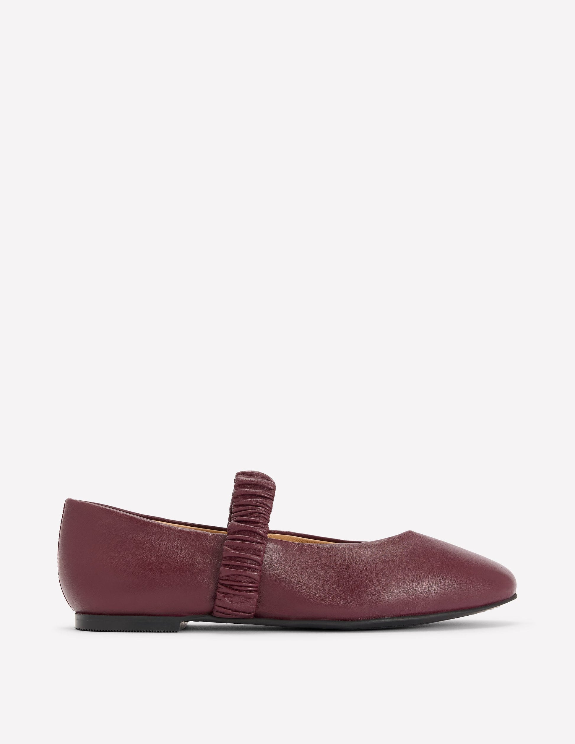 Camilla Ruched Ballet Flats-Oxblood-2