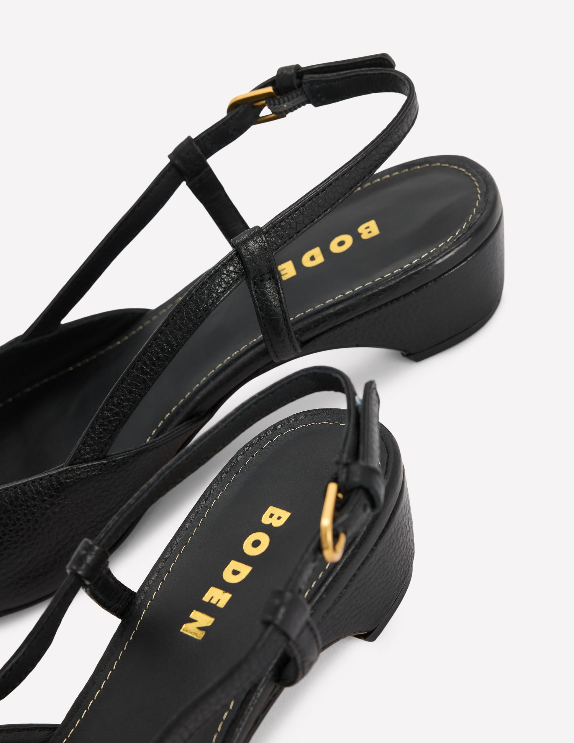 Mini Block Sling Backs-Black-4