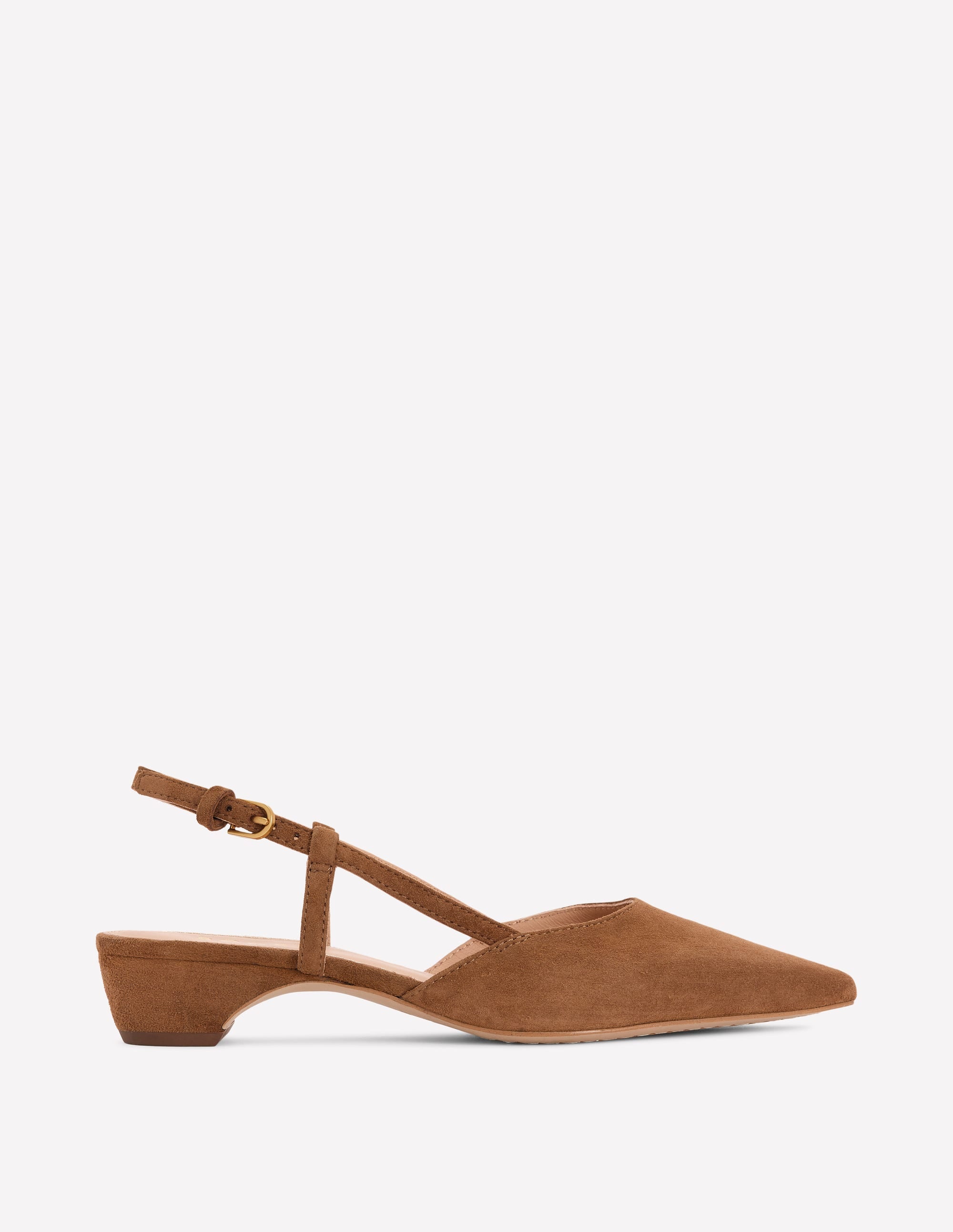 Mini Block Sling Backs-Raw Umber - Image 2