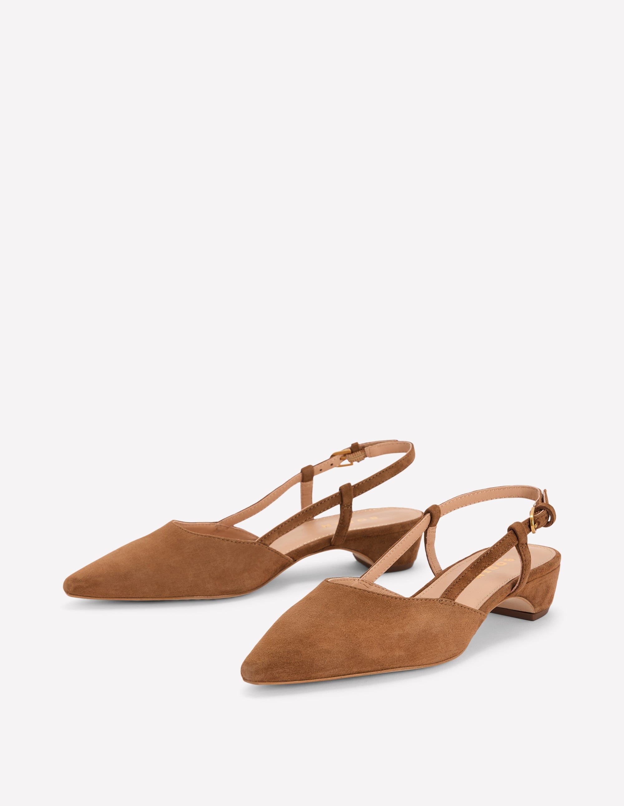 Mini Block Sling Backs-Raw Umber - Image 3