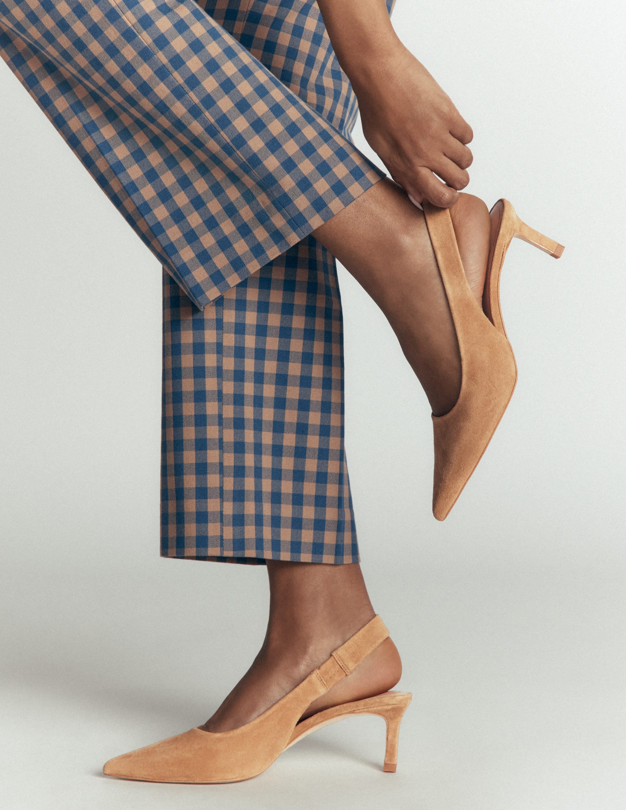 Hope Slingback Kitten Heels-Macchiato Suede - Image 1