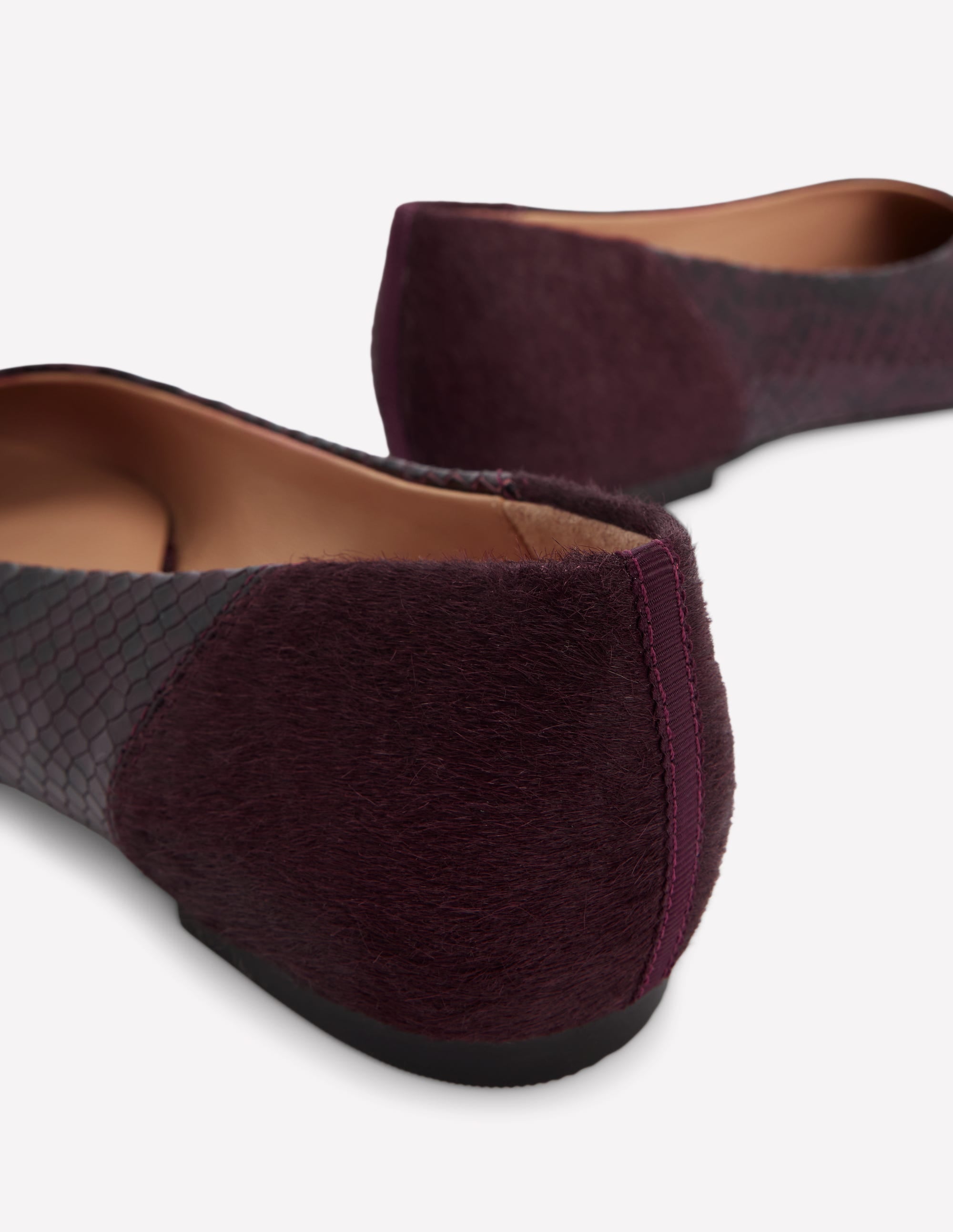 Nigella Pointed Toe Flats-Oxblood Snake Print - Image 4