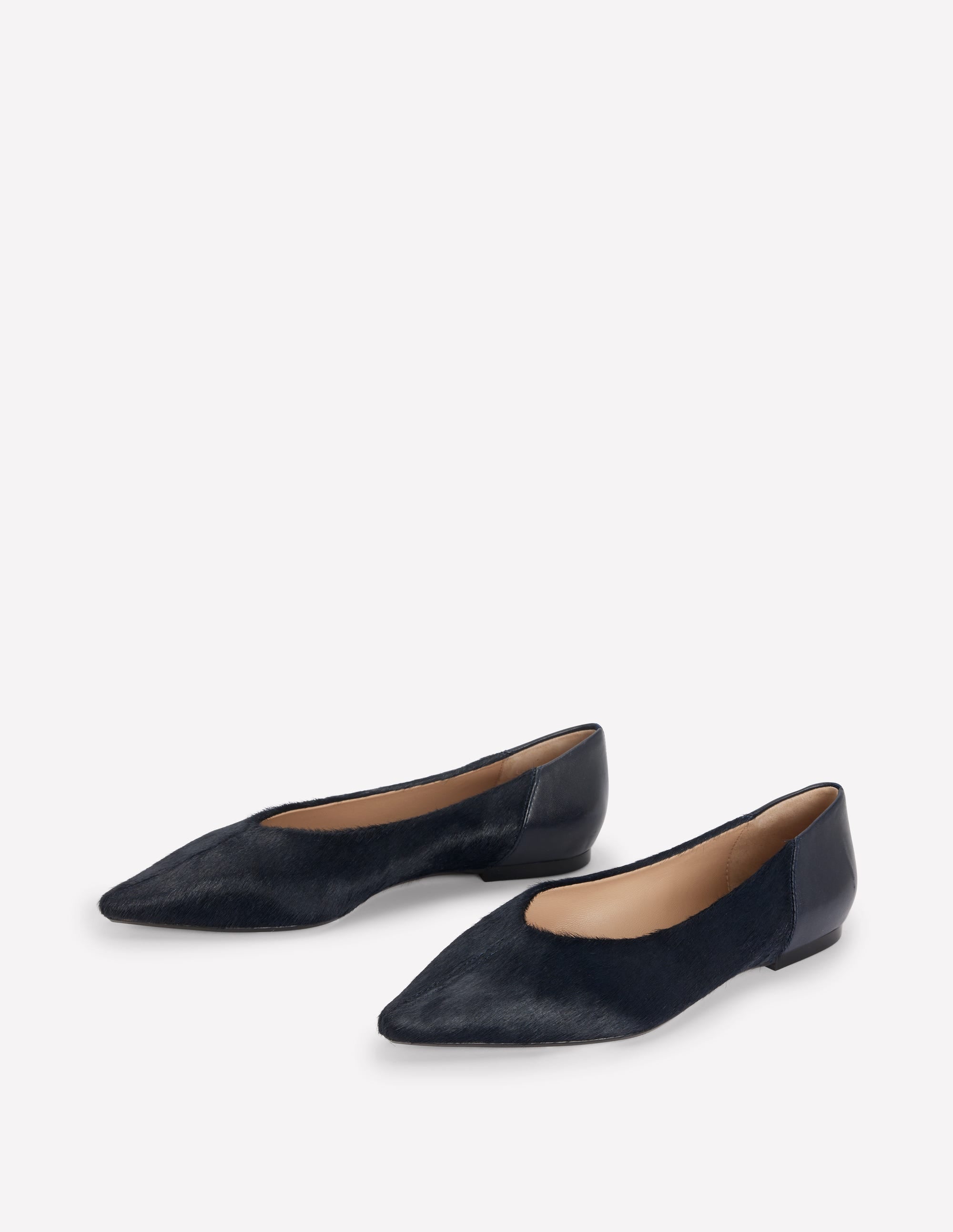 Nigella Pointed Toe Flats-Navy - Image 3
