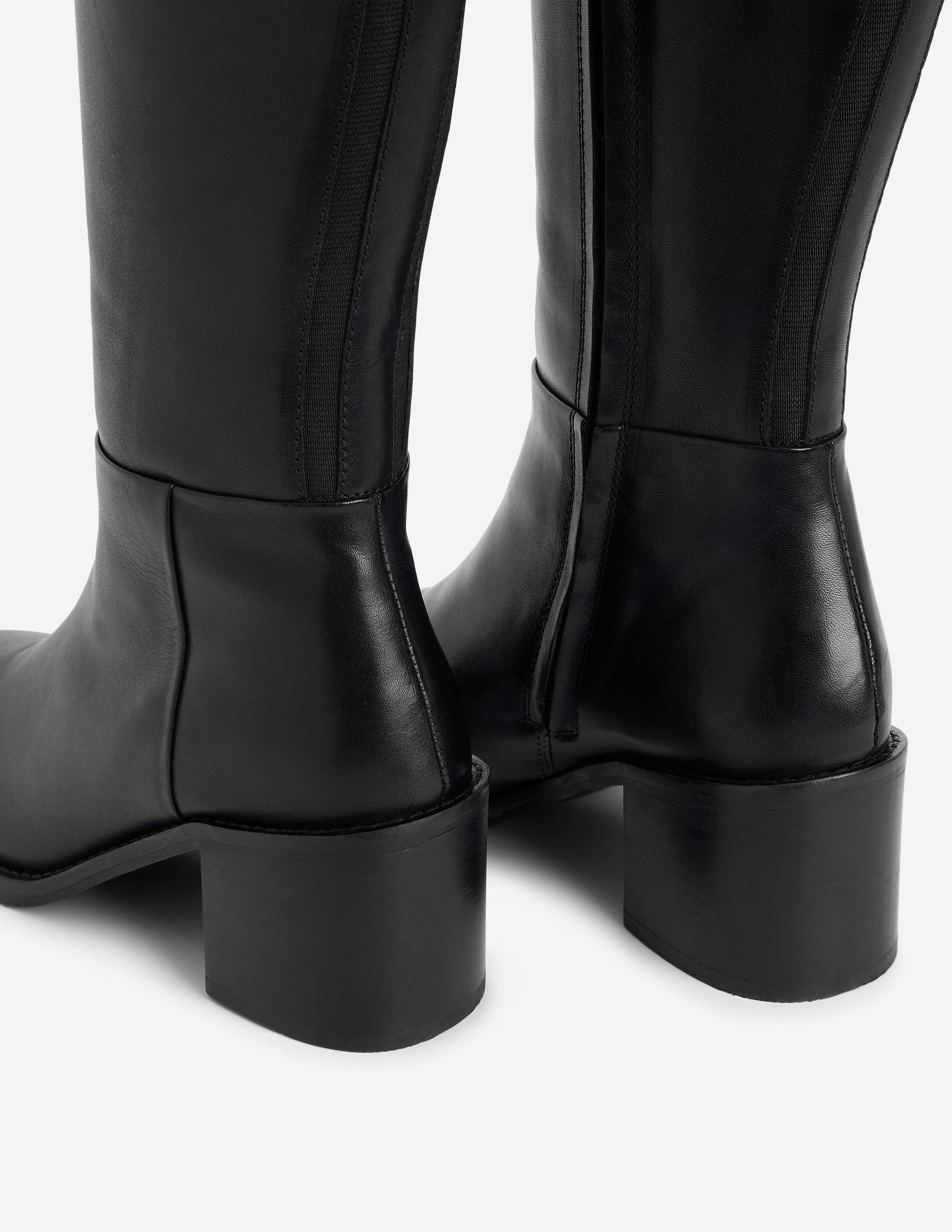 Buckle Detail Knee Boot-Black-4