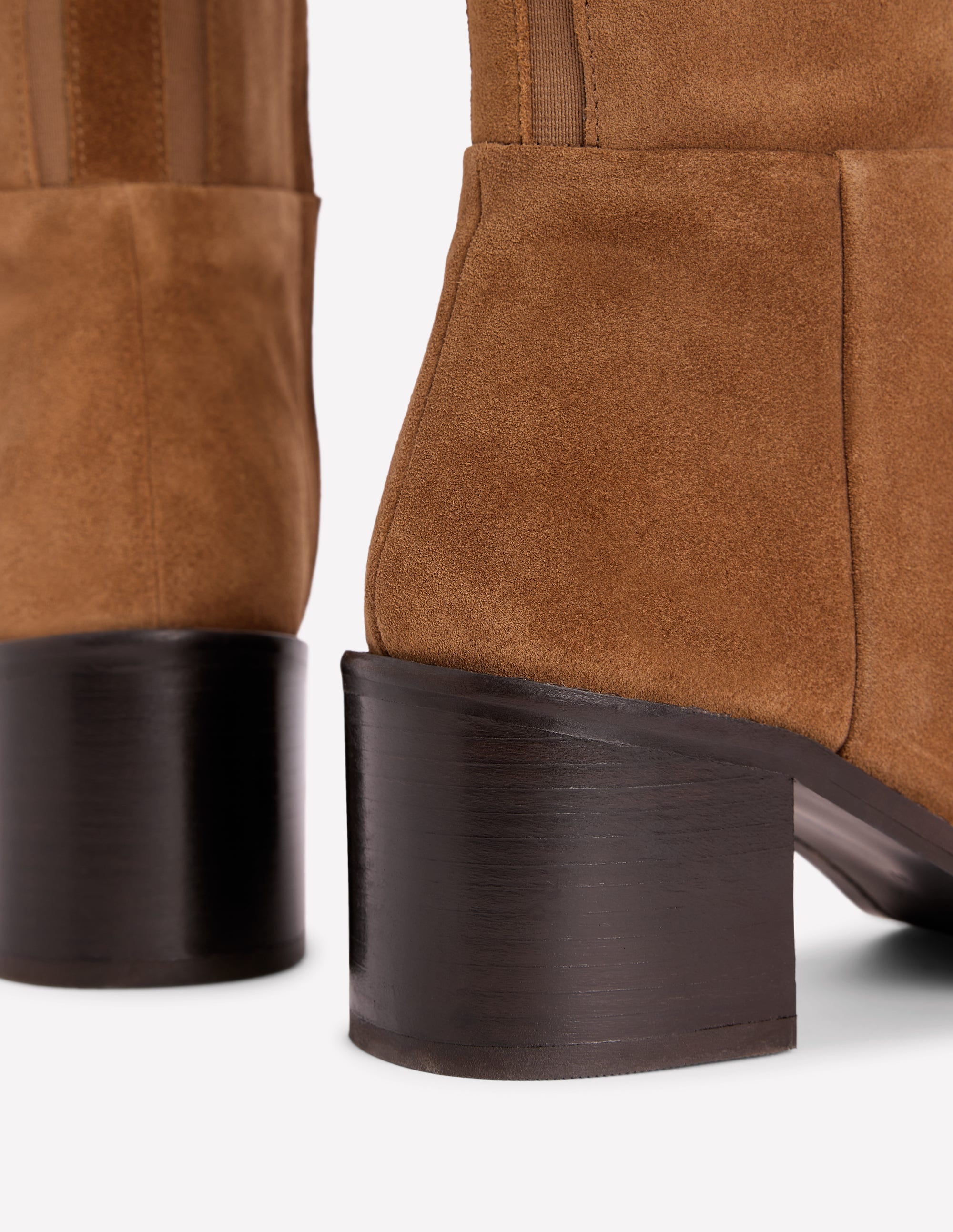 Buckle Detail Knee Boot-Cognac - Image 4