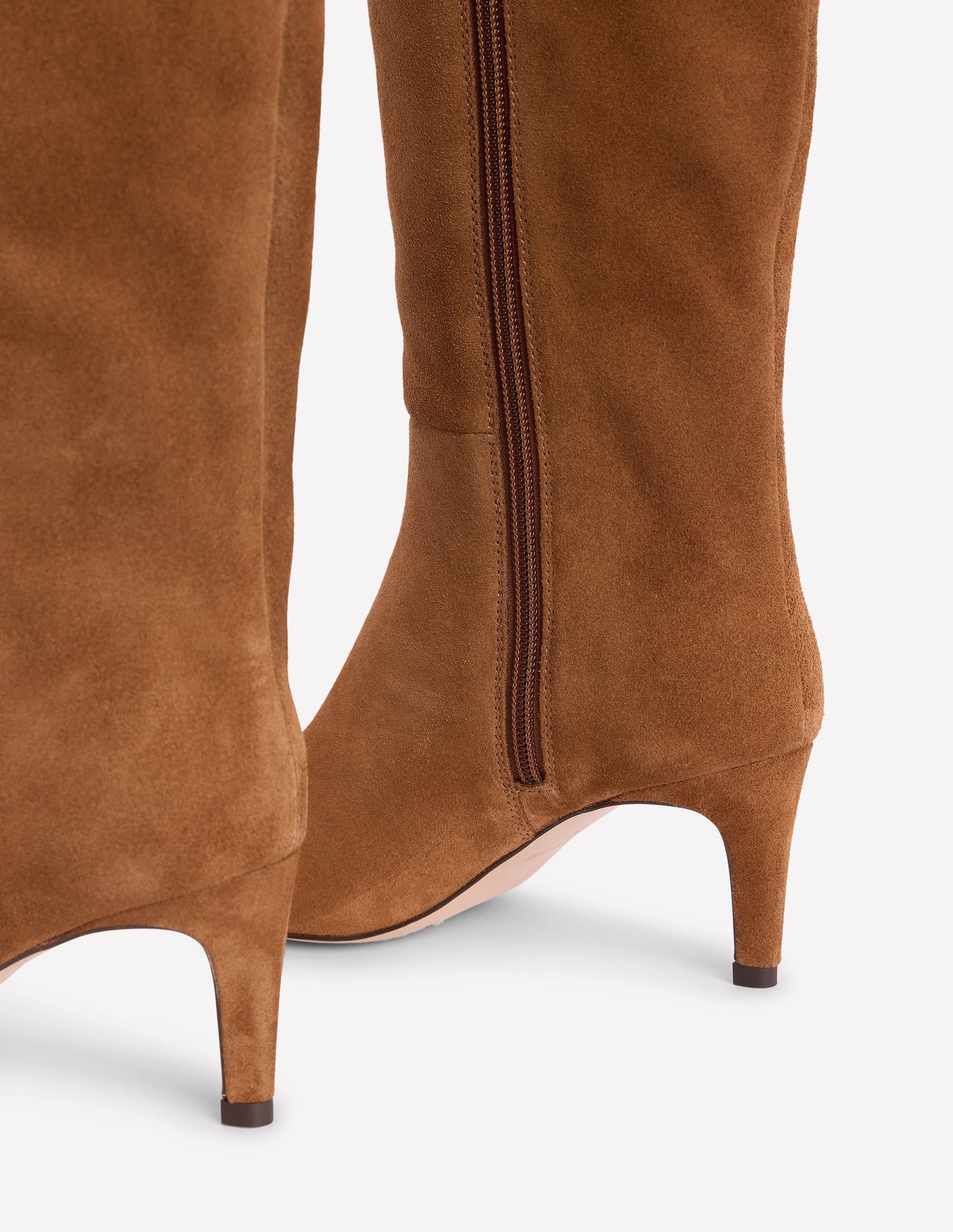 Straight Leg Heeled Boot-Golden Brown - Image 4