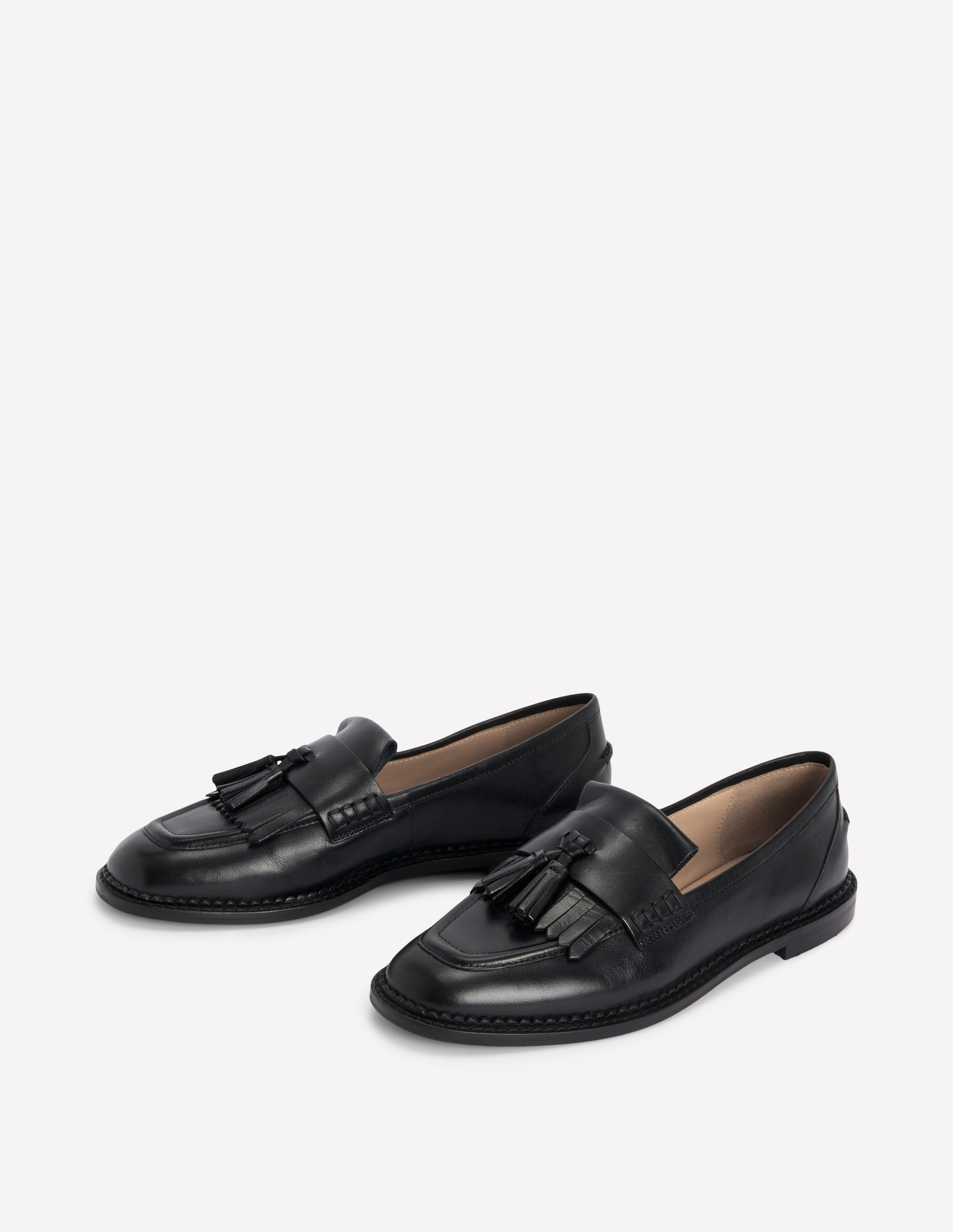 Nya Ghillie Flat Loafers-Black-3