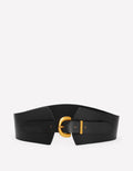 Leather Wide Waist Belt-Black