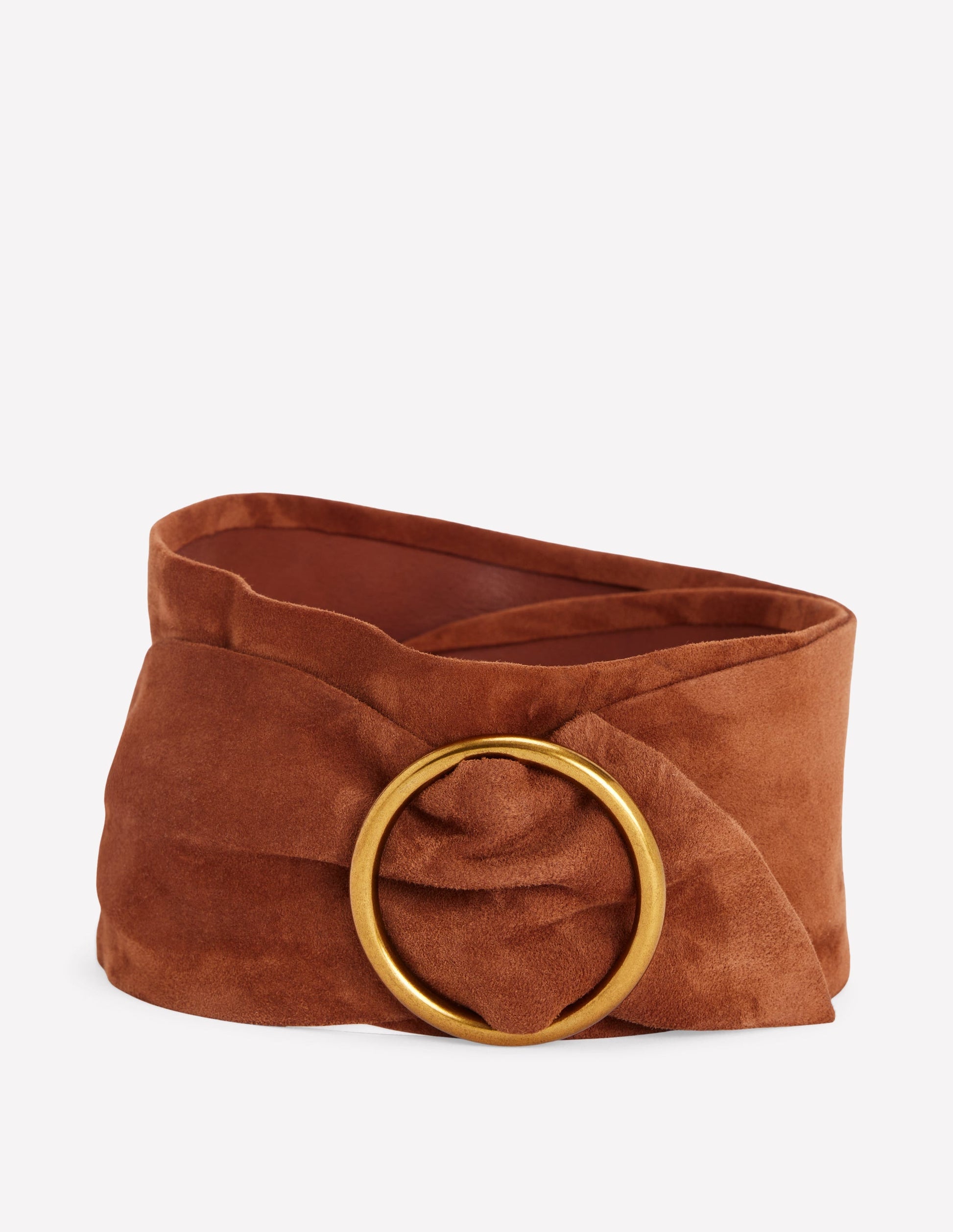 Wide Ring Waist Belt-Tan-1
