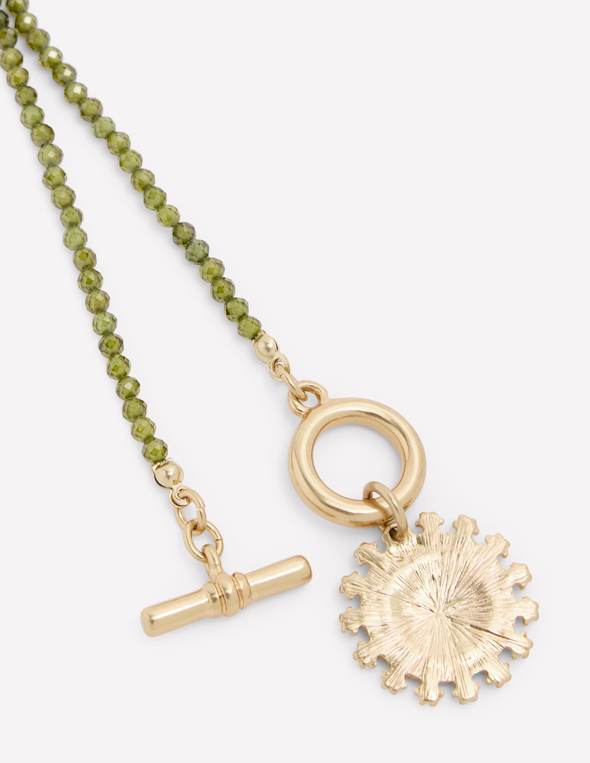 Bead Metal Necklace-Green - Image 3