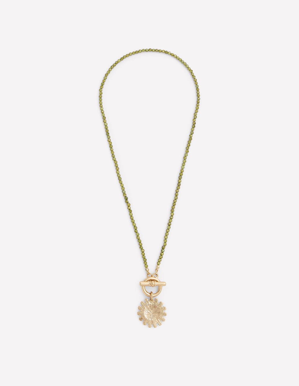 Bead Metal Necklace-Green-2