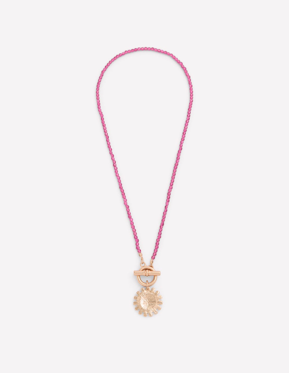 Bead Metal Necklace-Red-3