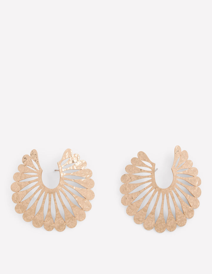Statement Hammered Studs-Hoop