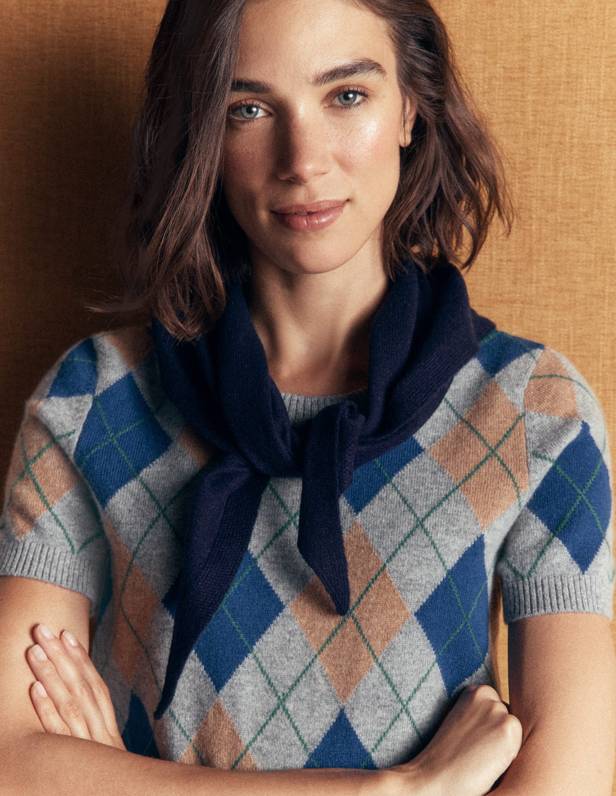 Cashmere Neckerchief-Navy - Image 2